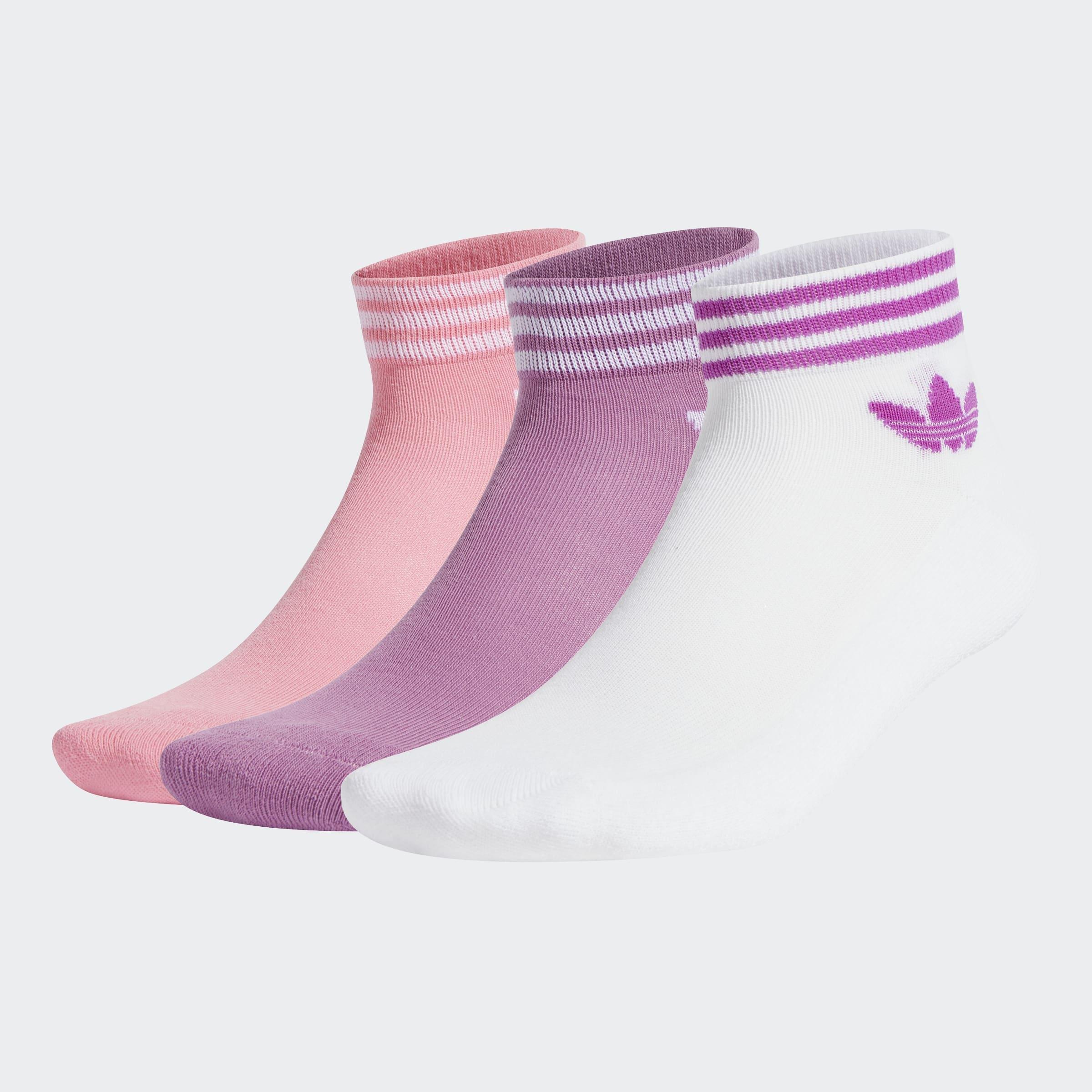 Unisex Island Club Trefoil Ankle Socks 3 Pairs, White, A901_ONE, medium