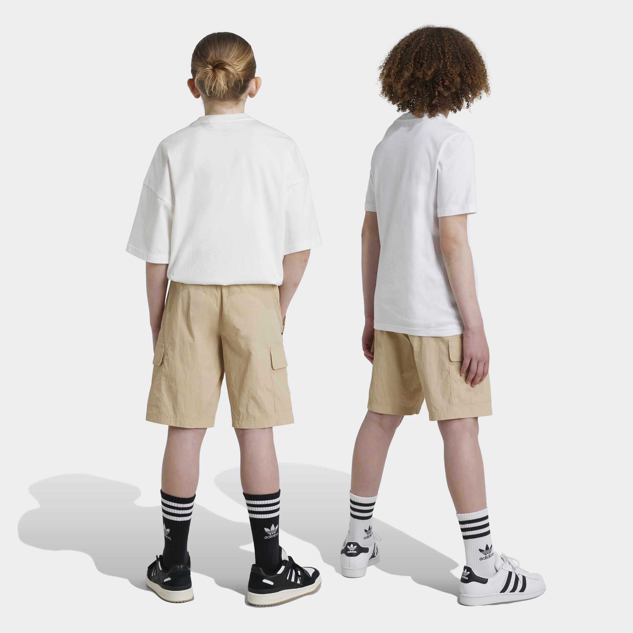 Kids Unisex Cargo Shorts, Beige, A901_ONE, large image number 1