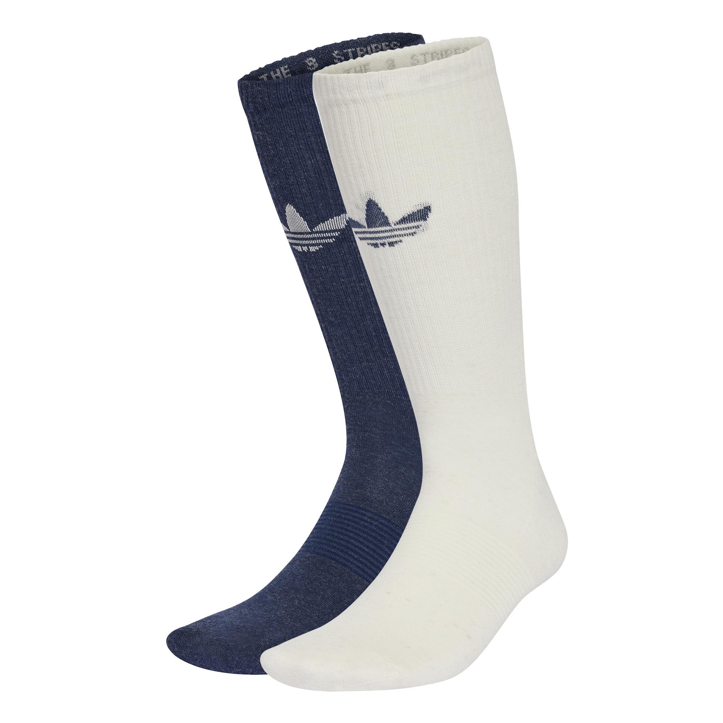 Unisex Trefoil Premium Crew Socks 2 Pairs, White, A901_ONE, large image number 0