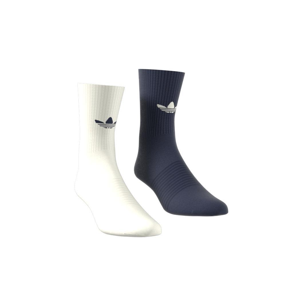 Unisex Trefoil Premium Crew Socks 2 Pairs, White, A901_ONE, large image number 1