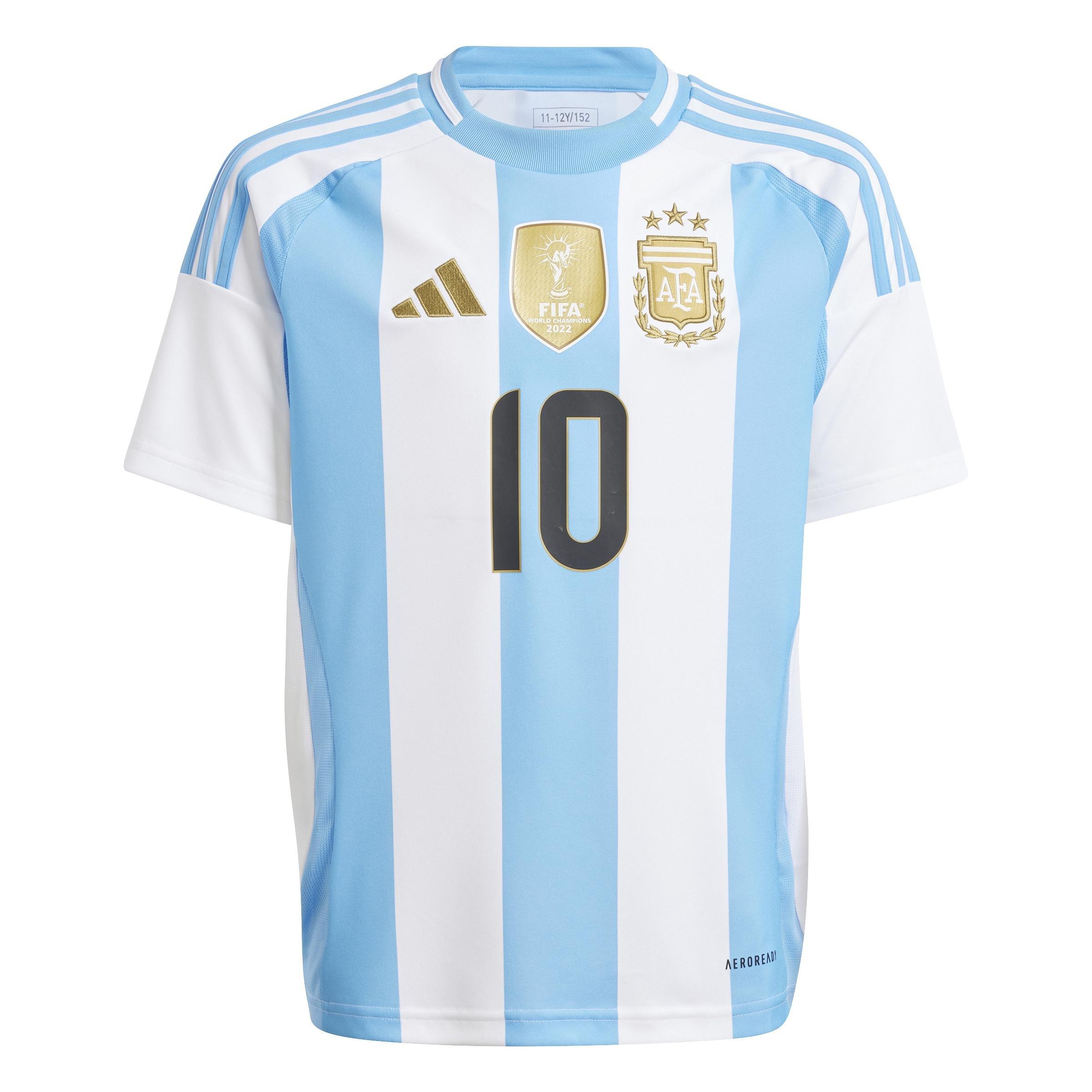 Unisex Kids Argentina 24 Messi Home Jersey, White, , large image number 0
