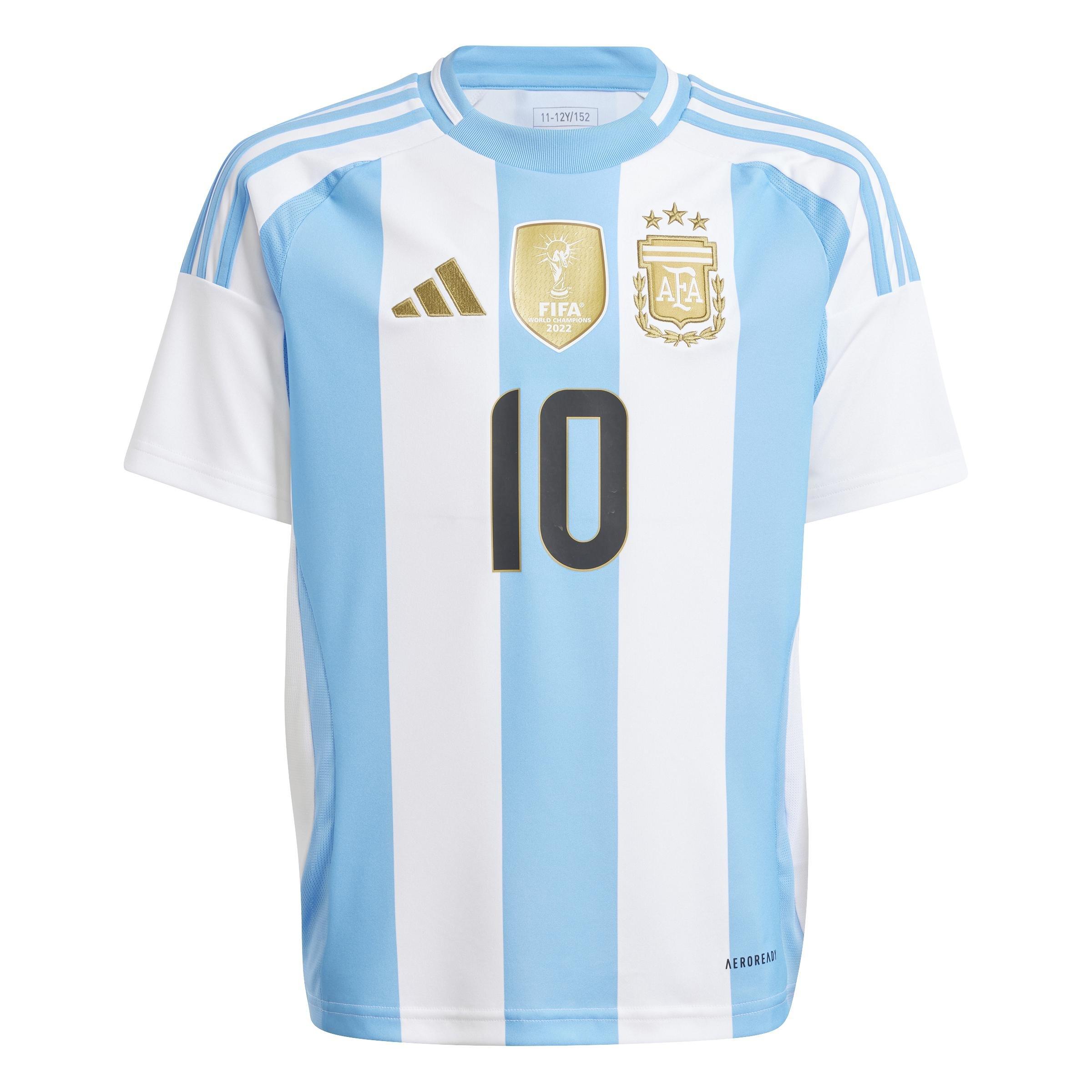Unisex Kids Argentina 24 Messi Home Jersey, White, , large image number 1