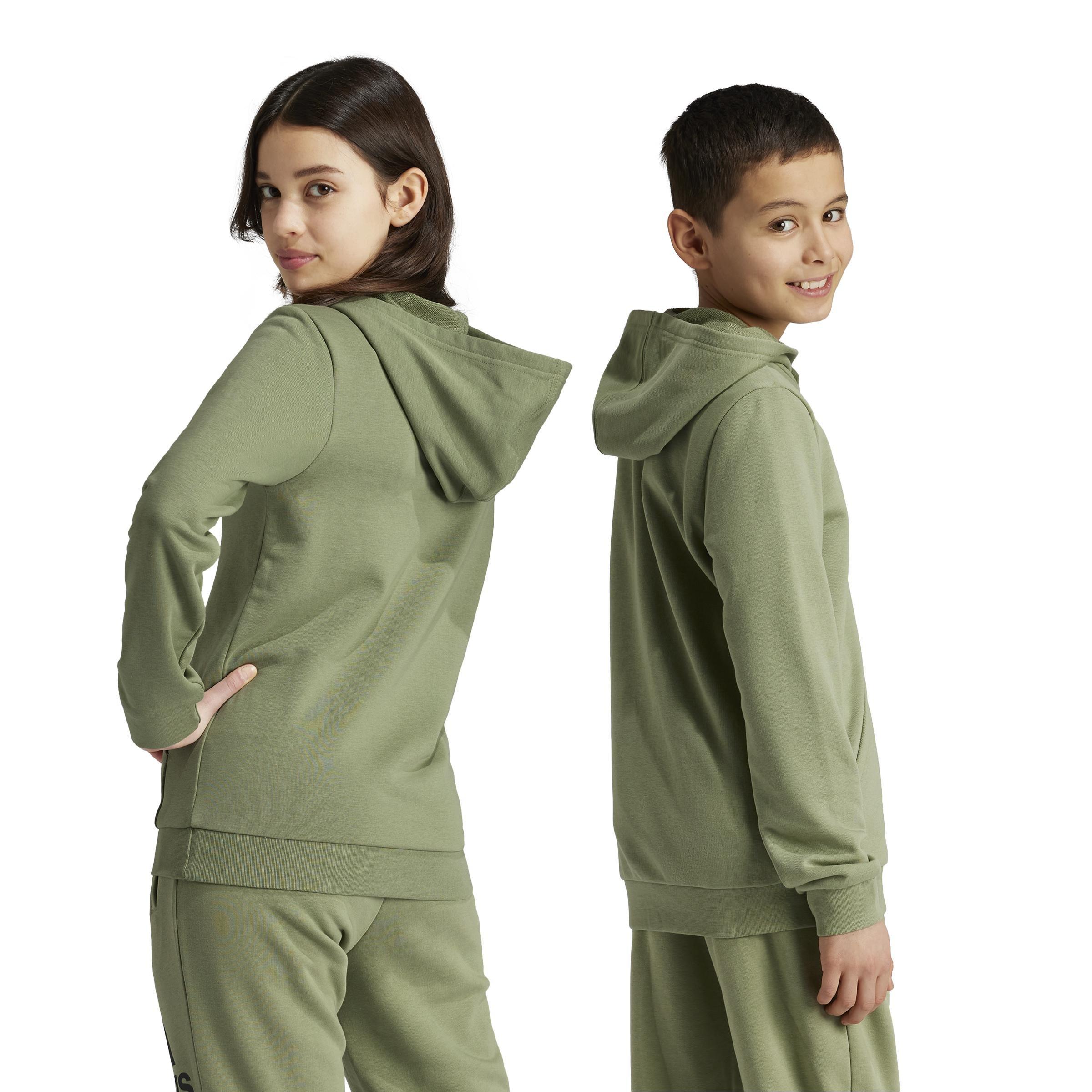 Unisex Kids Essentials Two-Colored Big Logo Cotton Hoodie, Green, A901_ONE, large image number 2