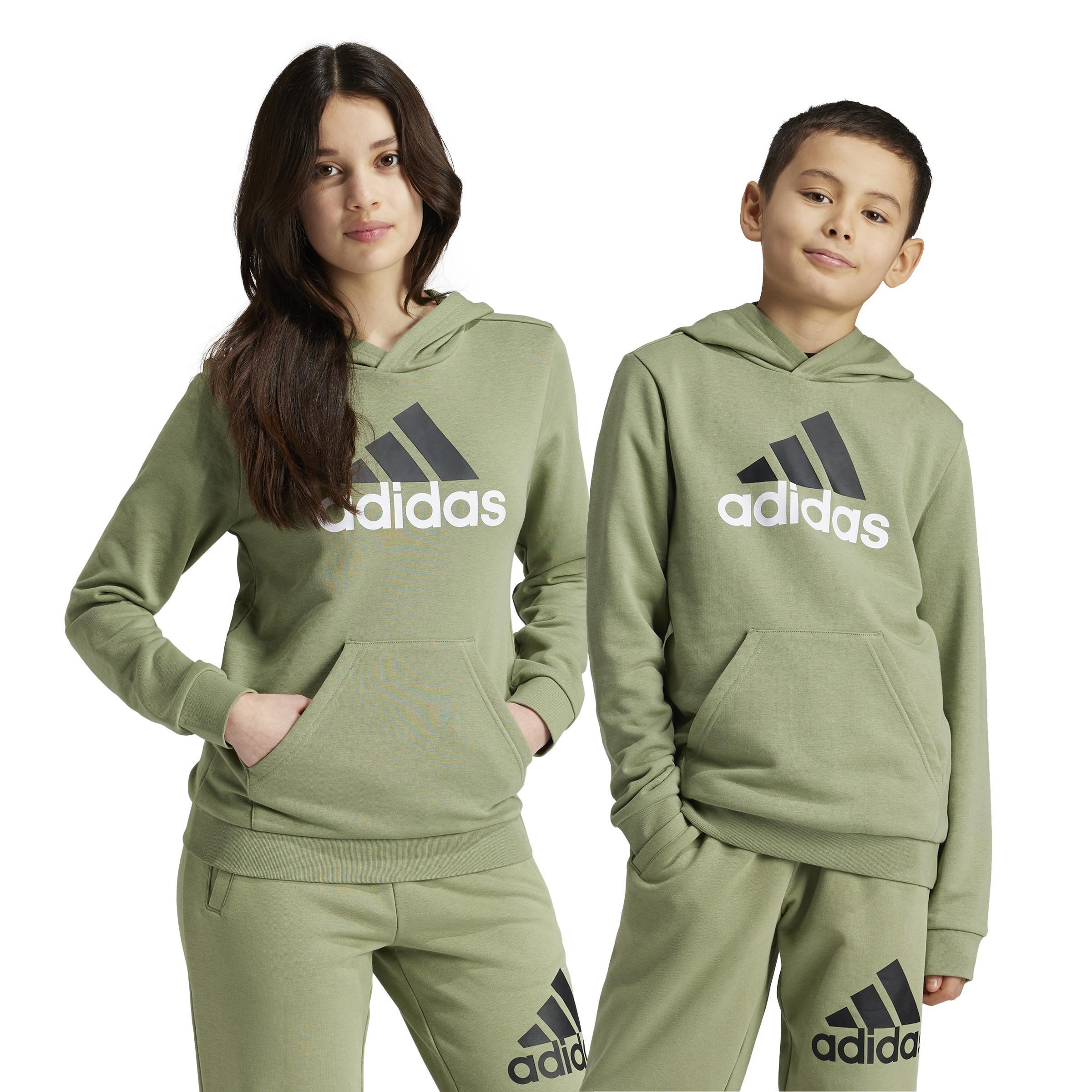 Unisex Kids Essentials Two-Colored Big Logo Cotton Hoodie, Green, A901_ONE, large image number 7