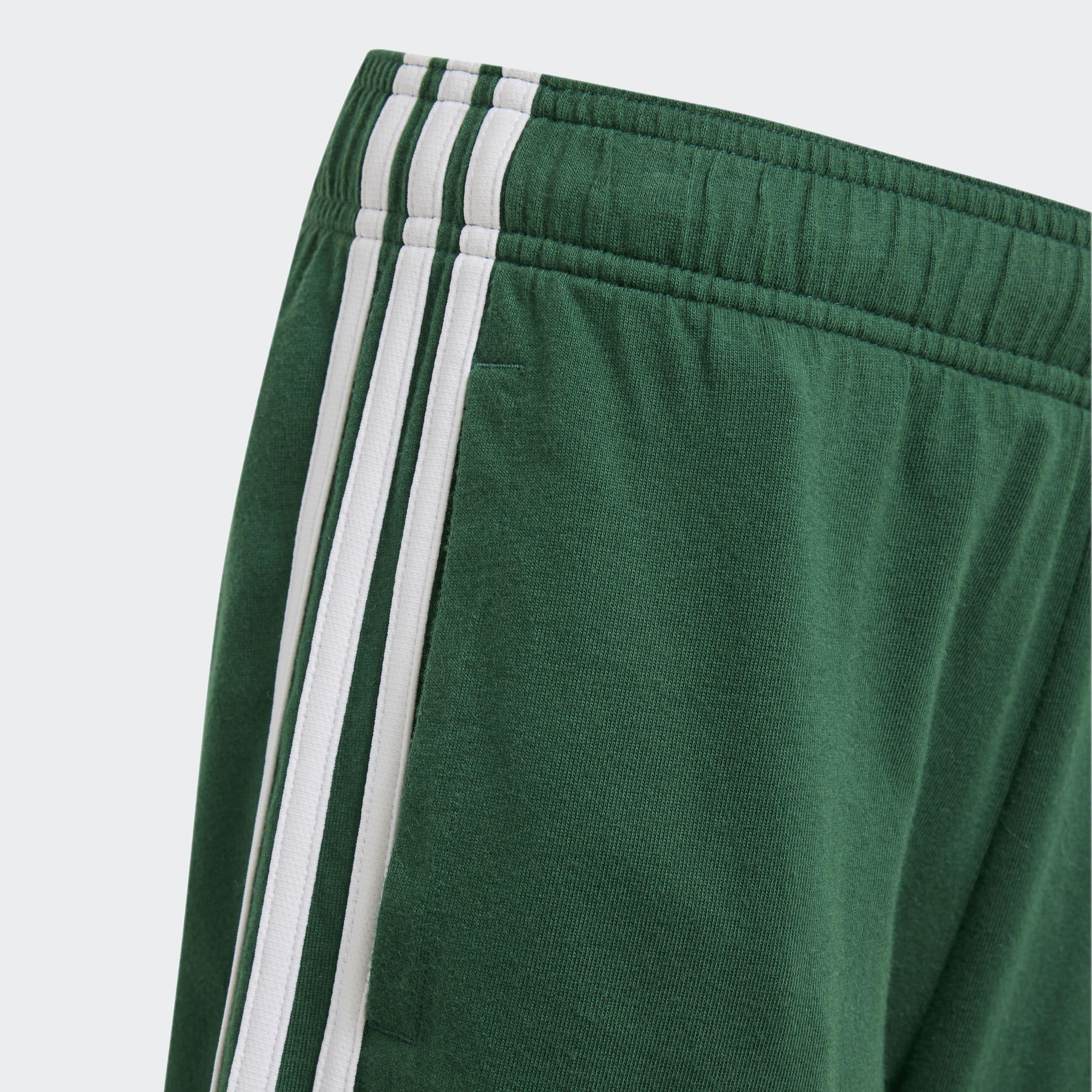 Kids Unisex Essentials 3-Stripes Knit Shorts, Green, A901_ONE, large image number 2
