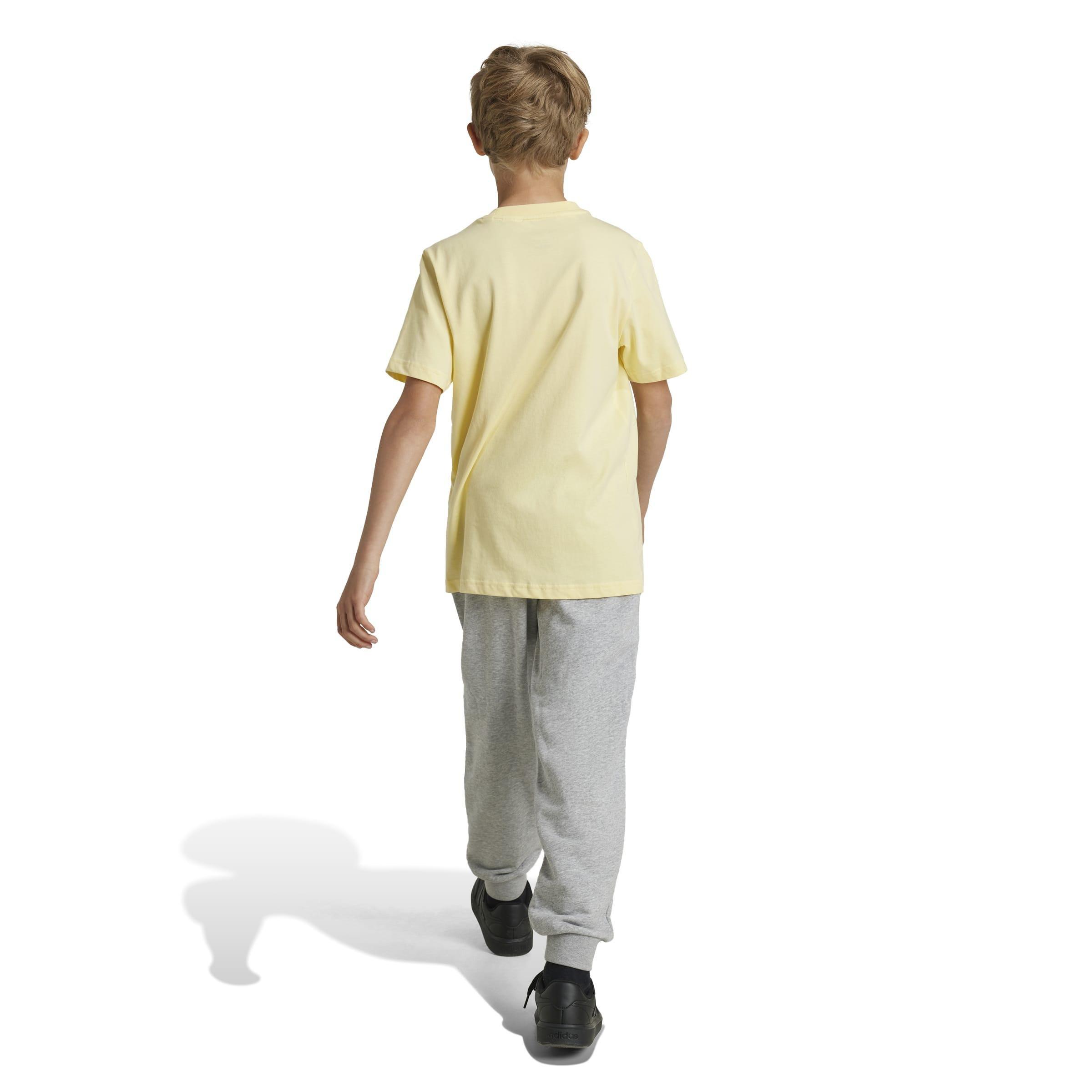 Kids Unisex Essentials Regular Fit Big Logo Cotton Joggers, Grey, , large image number 3