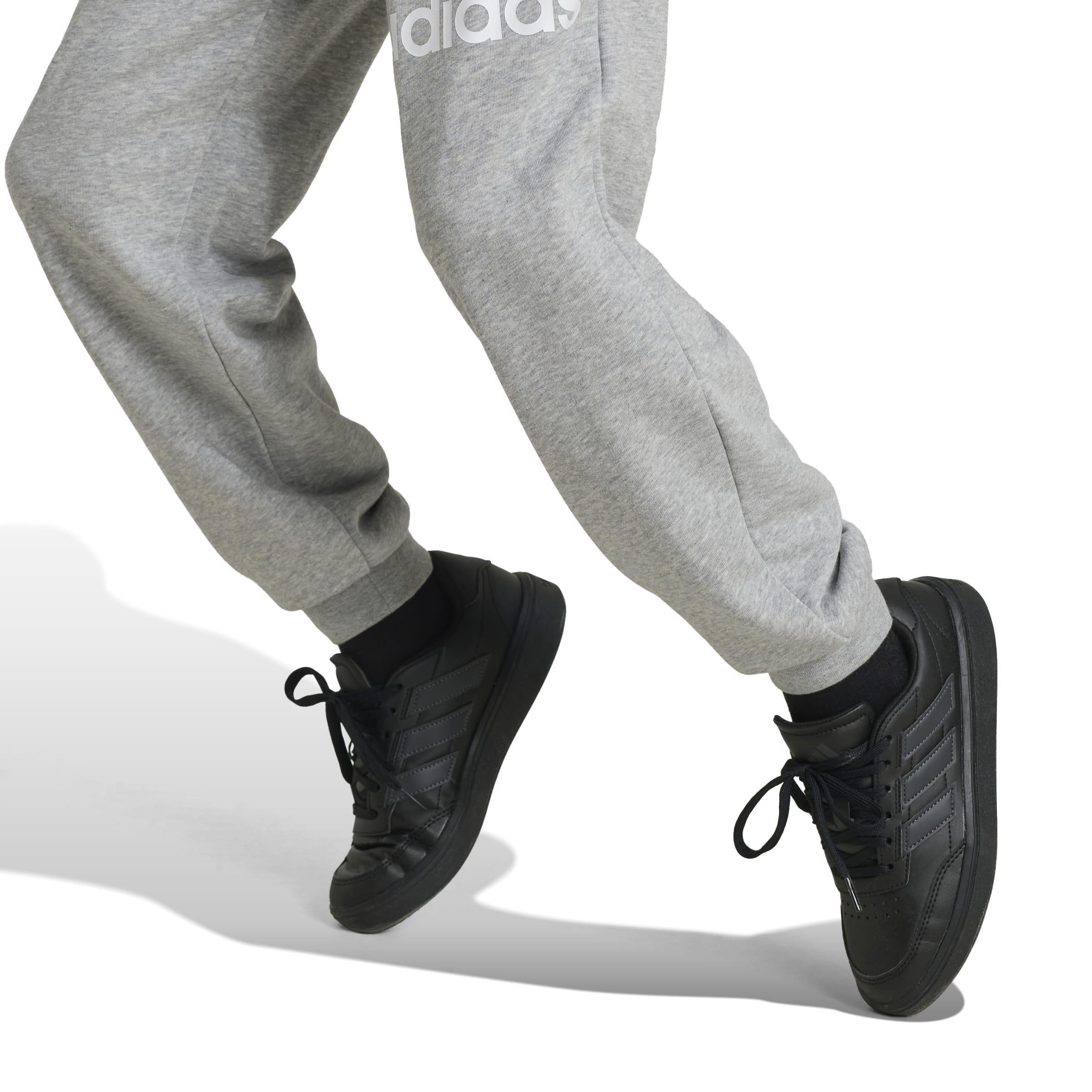 Kids Unisex Essentials Regular Fit Big Logo Cotton Joggers, Grey, , large image number 4