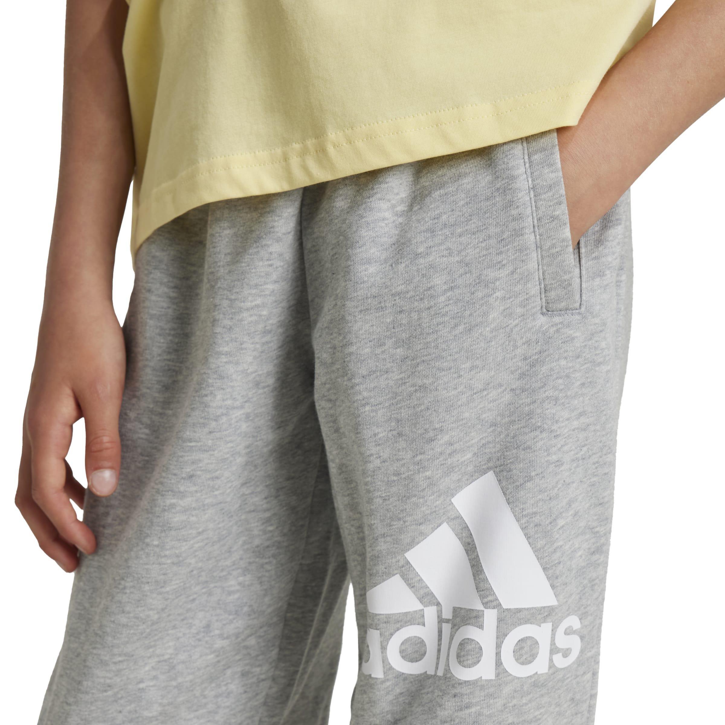 Kids Unisex Essentials Regular Fit Big Logo Cotton Joggers, Grey, , large image number 5