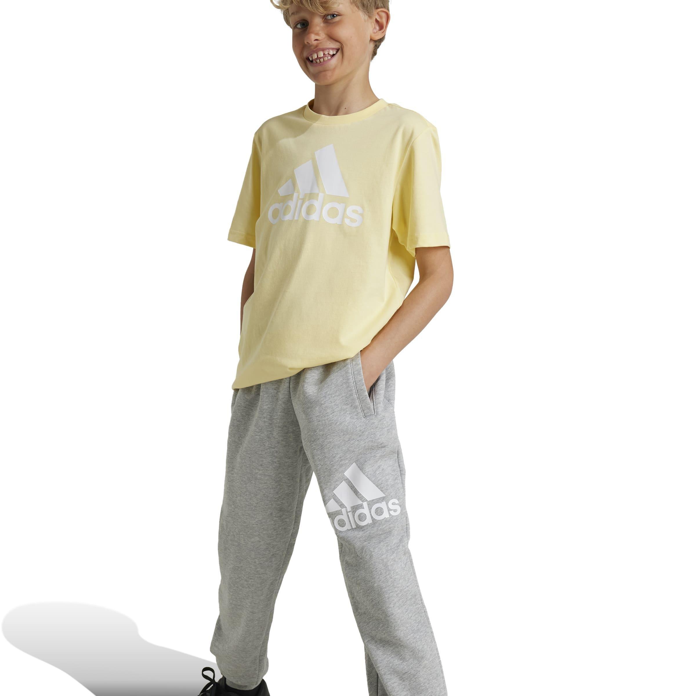 Kids Unisex Essentials Regular Fit Big Logo Cotton Joggers, Grey, , large image number 7