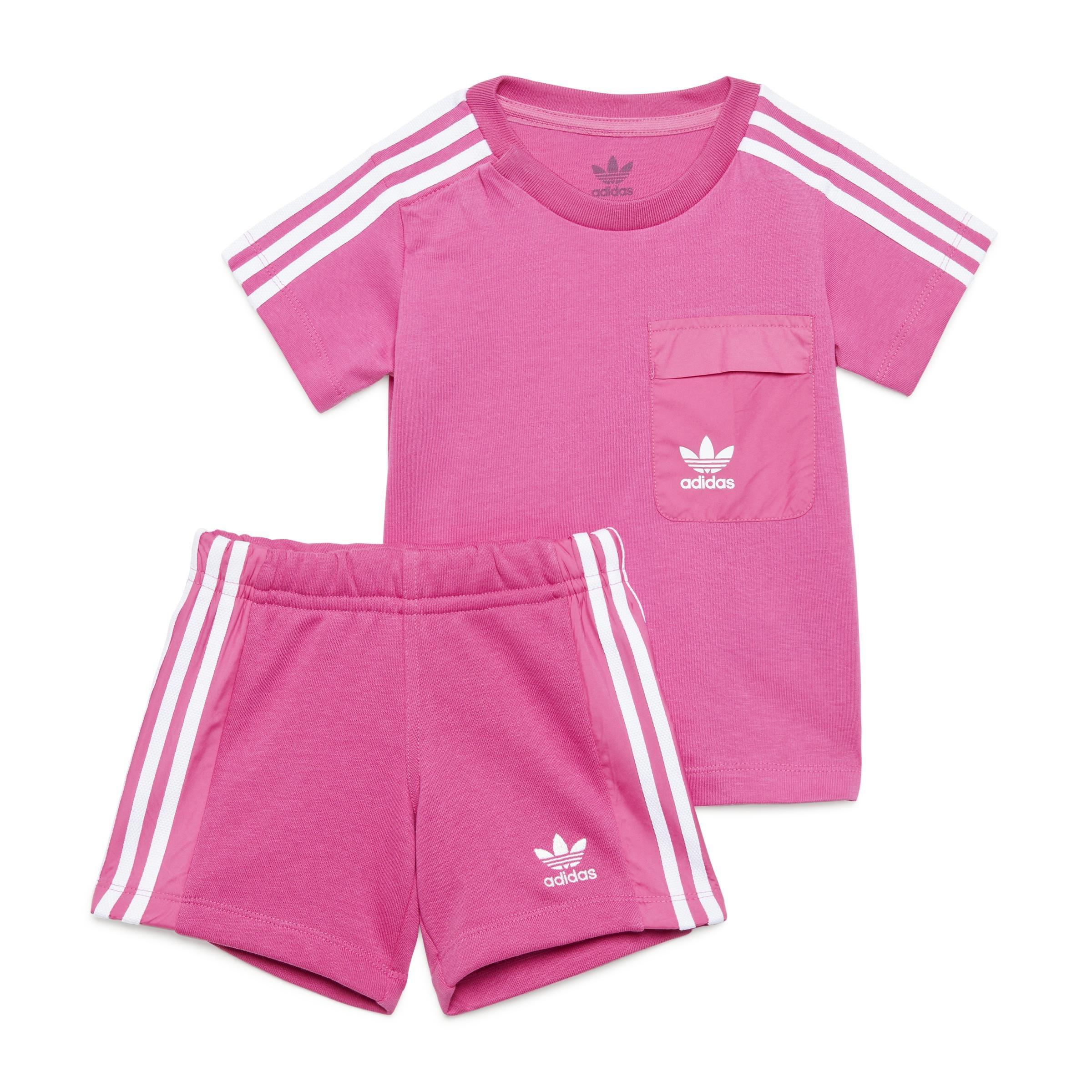 Unisex Kids Shorts Tee Set, Pink, A901_ONE, large image number 0