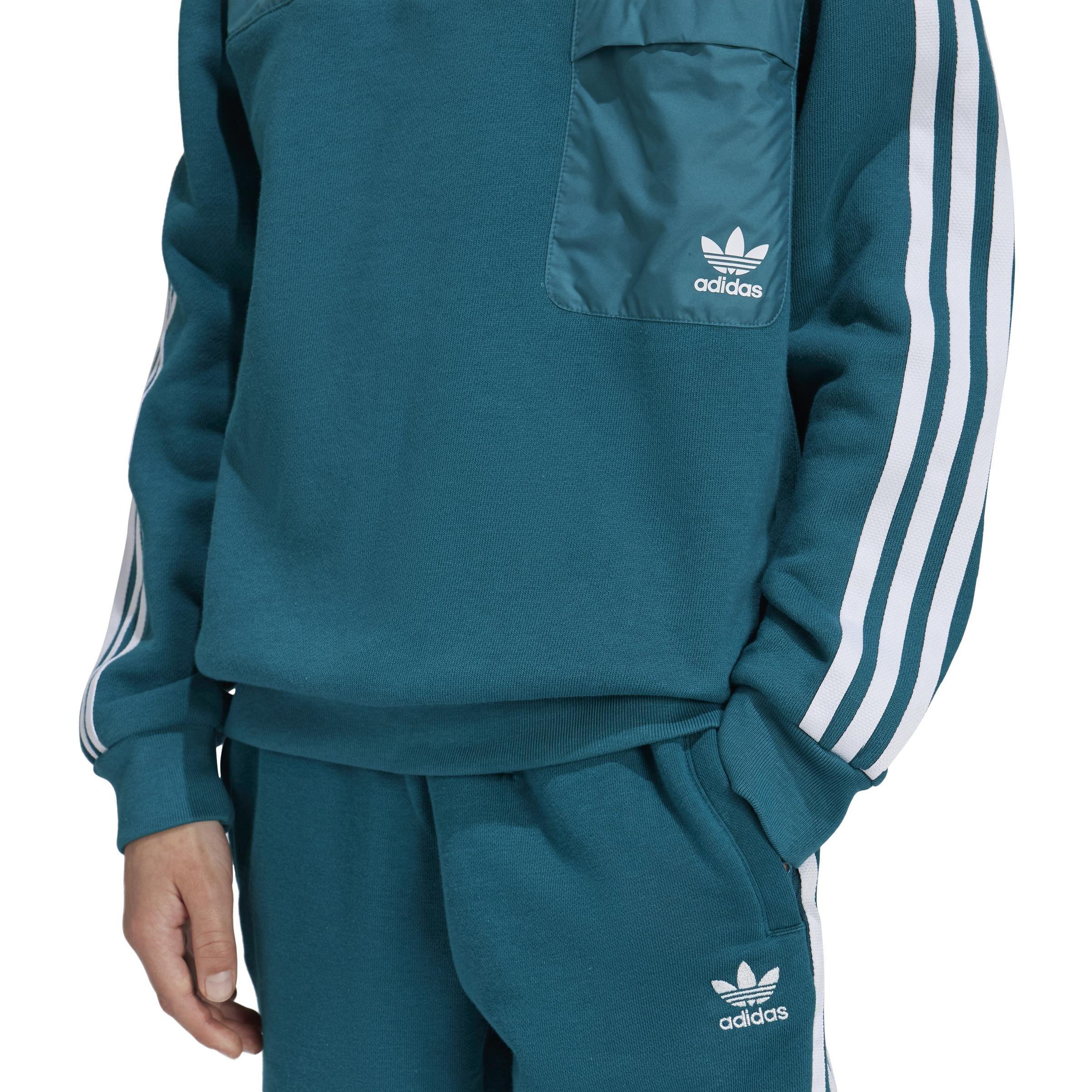 Unisex Kids Trefoil Crew Sweatshirt, Turquoise, , large image number 3