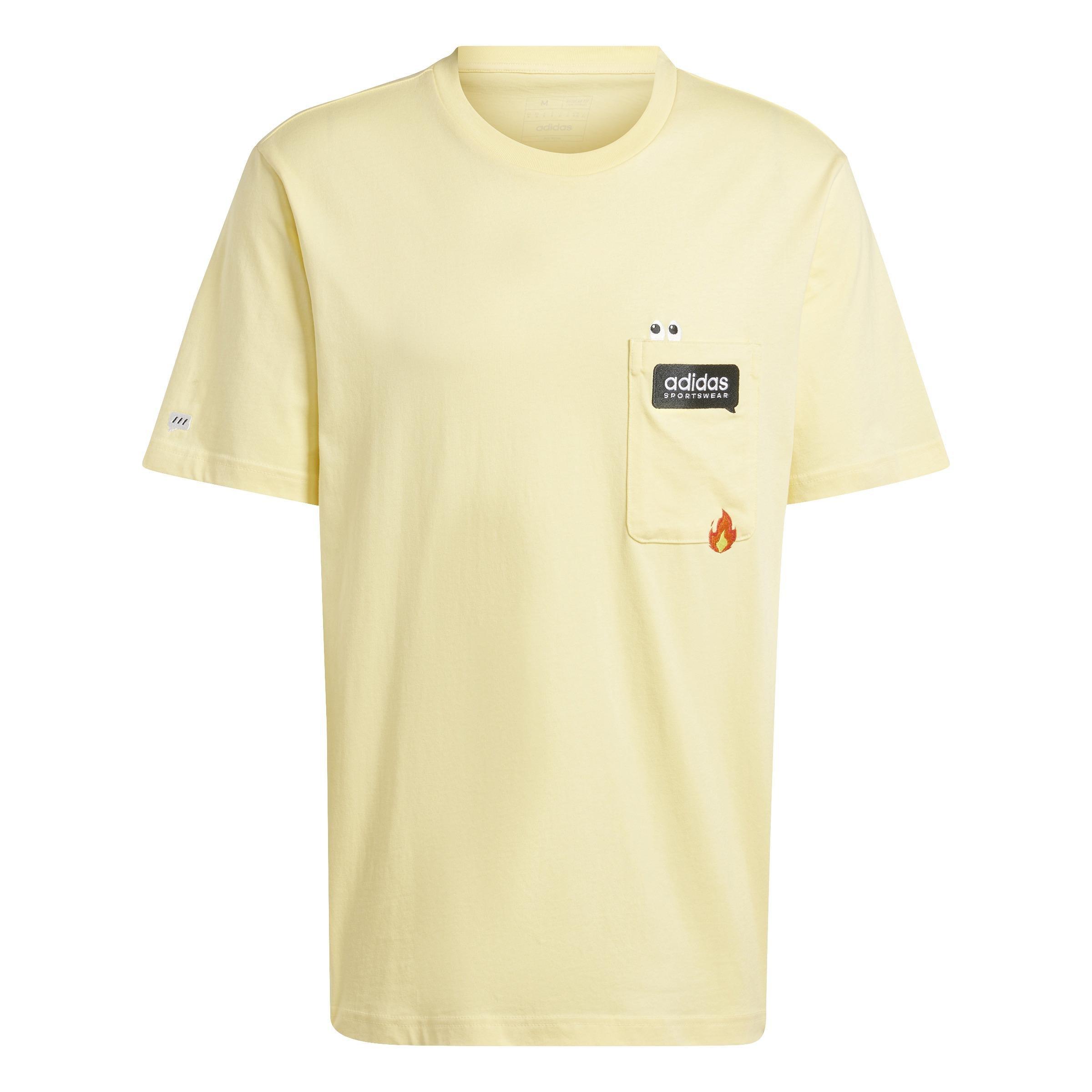 Remoji Pocket Graphic T-Shirt, Yellow, A901_ONE, large image number 0