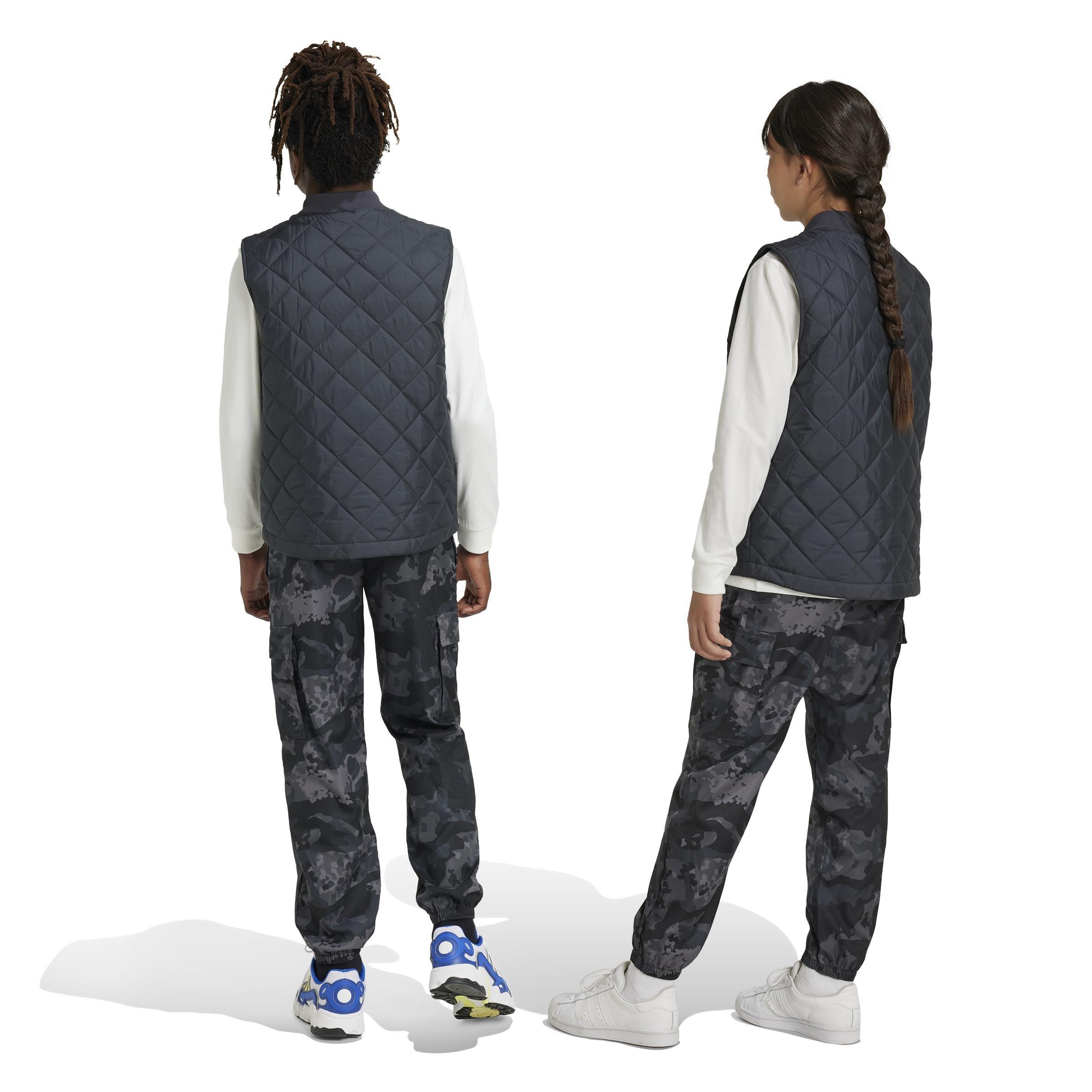 Unisex Kids Allover Print Cargo Trousers, Grey, , large image number 2