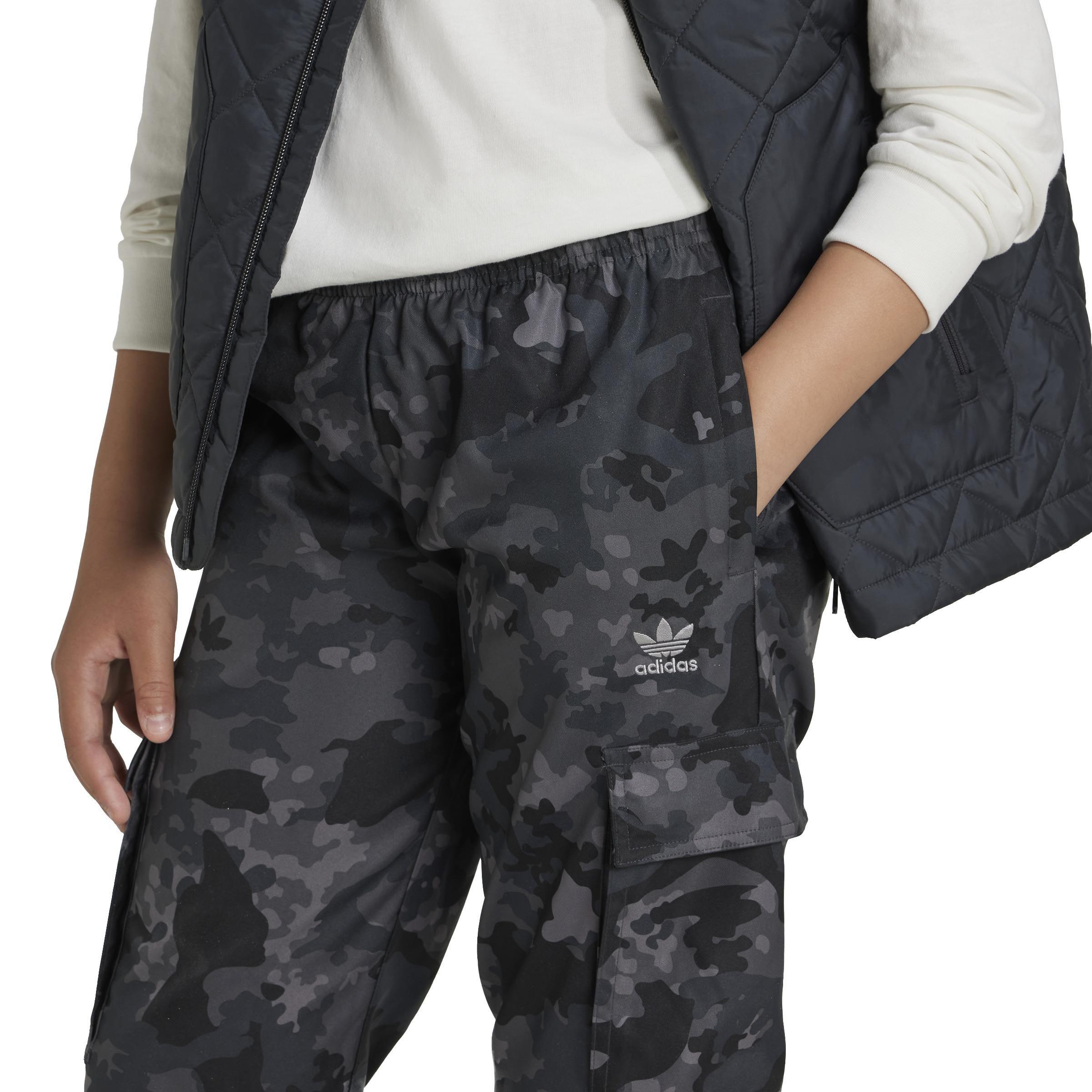 Unisex Kids Allover Print Cargo Trousers, Grey, , large image number 3