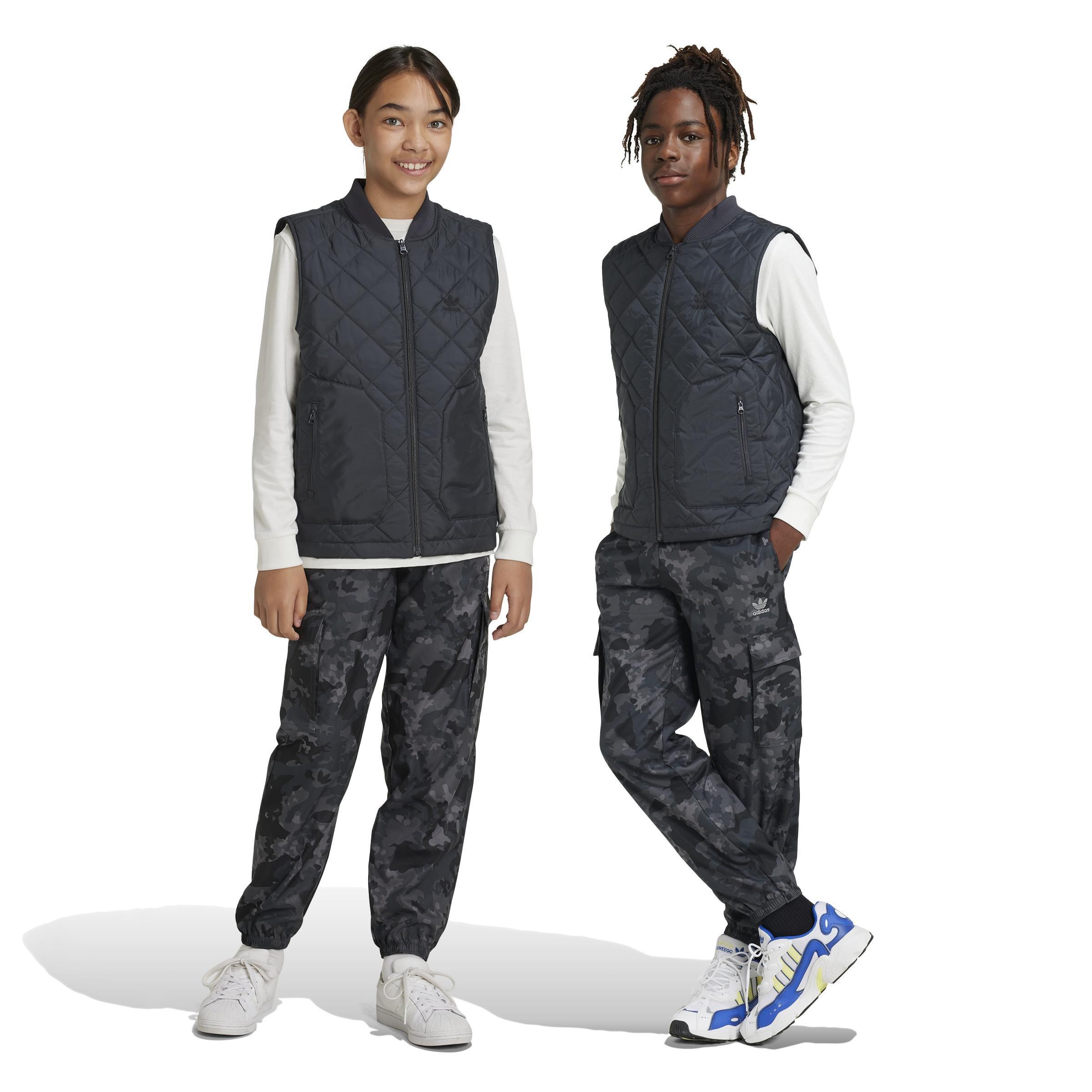 Unisex Kids Allover Print Cargo Trousers, Grey, , large image number 6