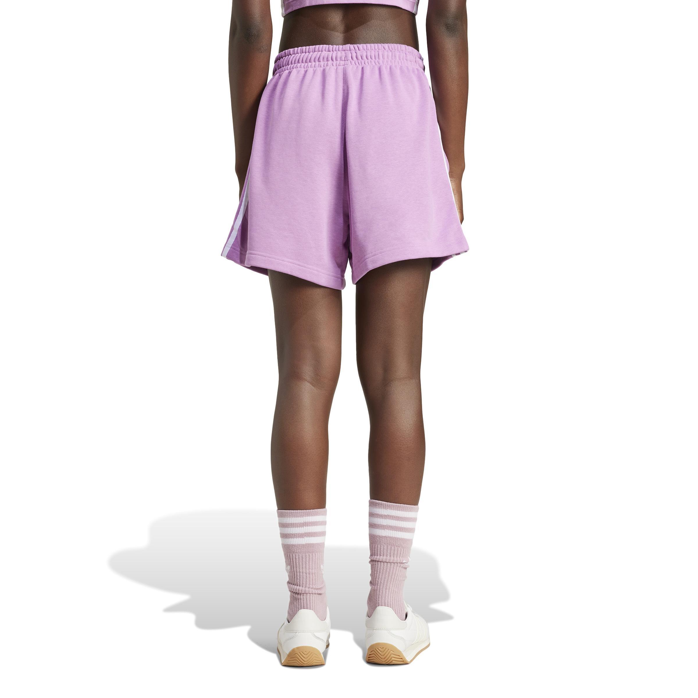 3-Stripes French Terry Shorts, Purple, , large image number 2