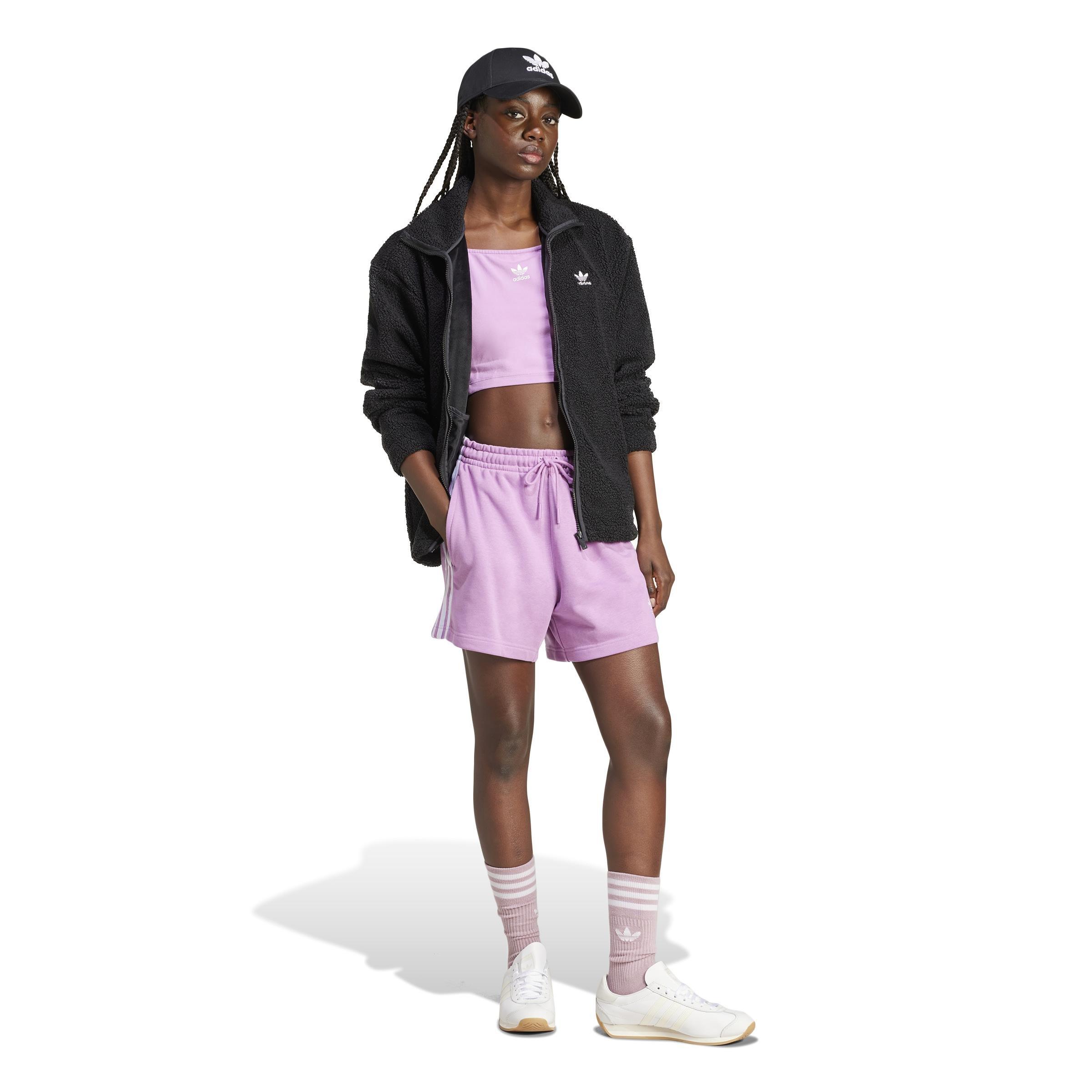 3-Stripes French Terry Shorts, Purple, , large image number 12
