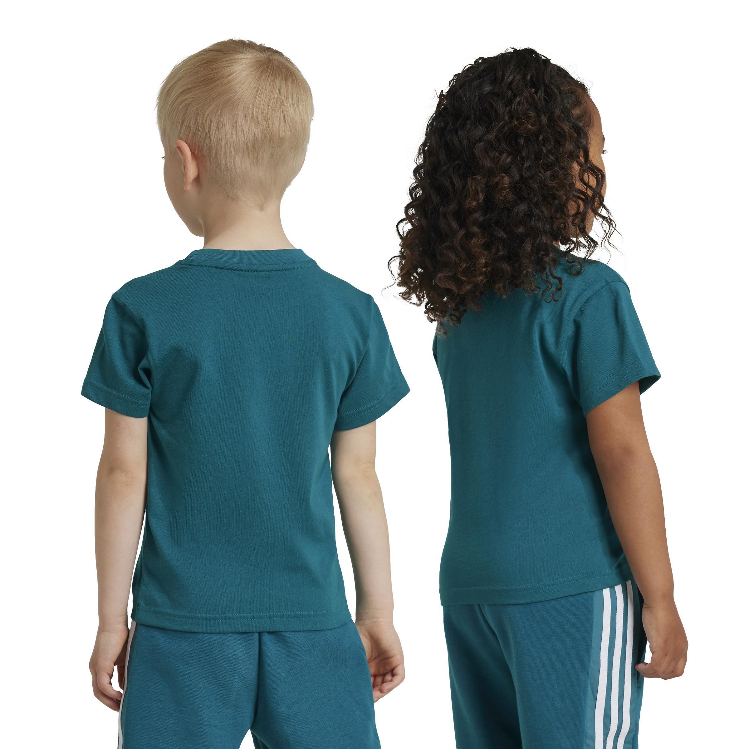 Unisex Kids Adicolor Trefoil T-Shirt, Turquoise, A901_ONE, large image number 2