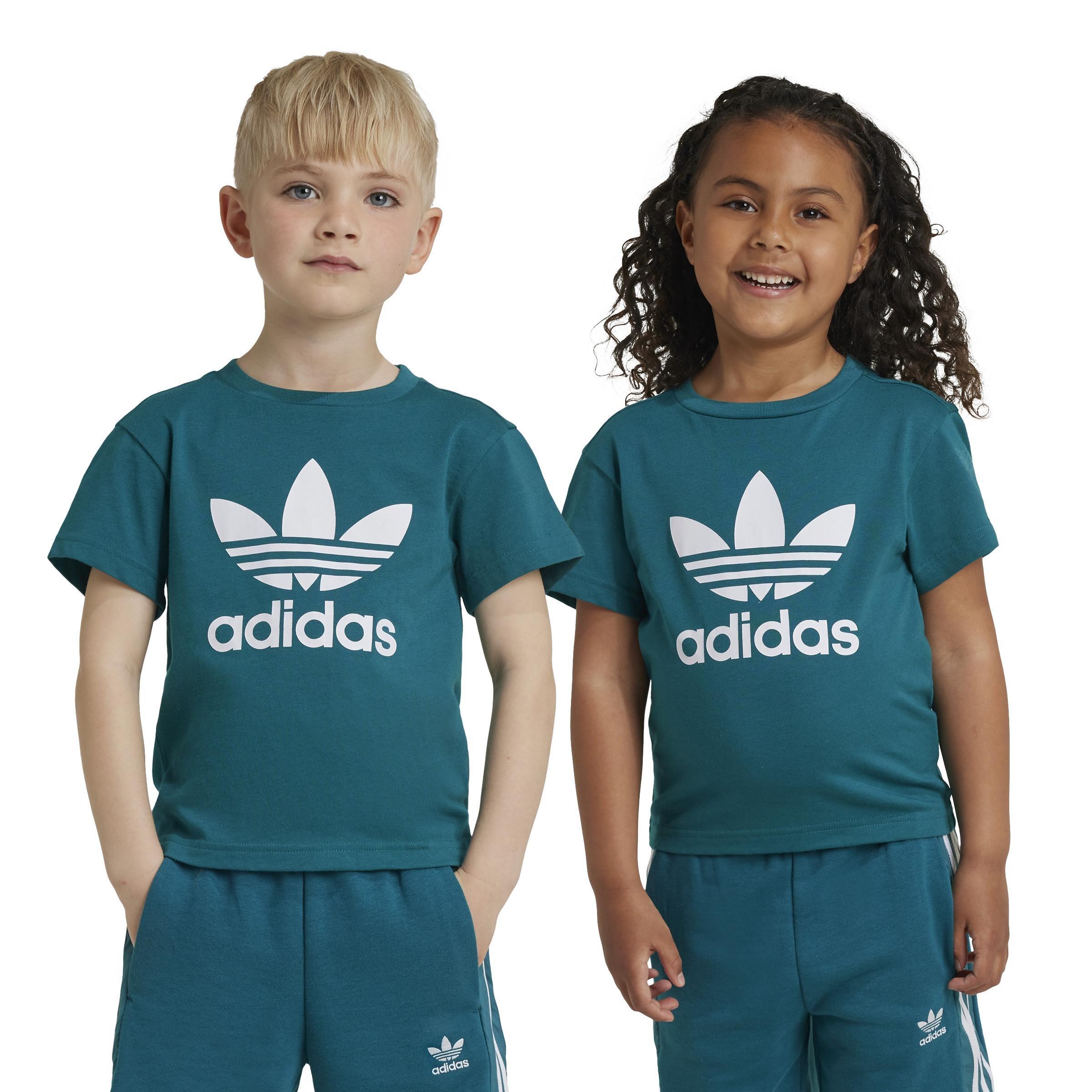 Unisex Kids Adicolor Trefoil T-Shirt, Turquoise, A901_ONE, large image number 7