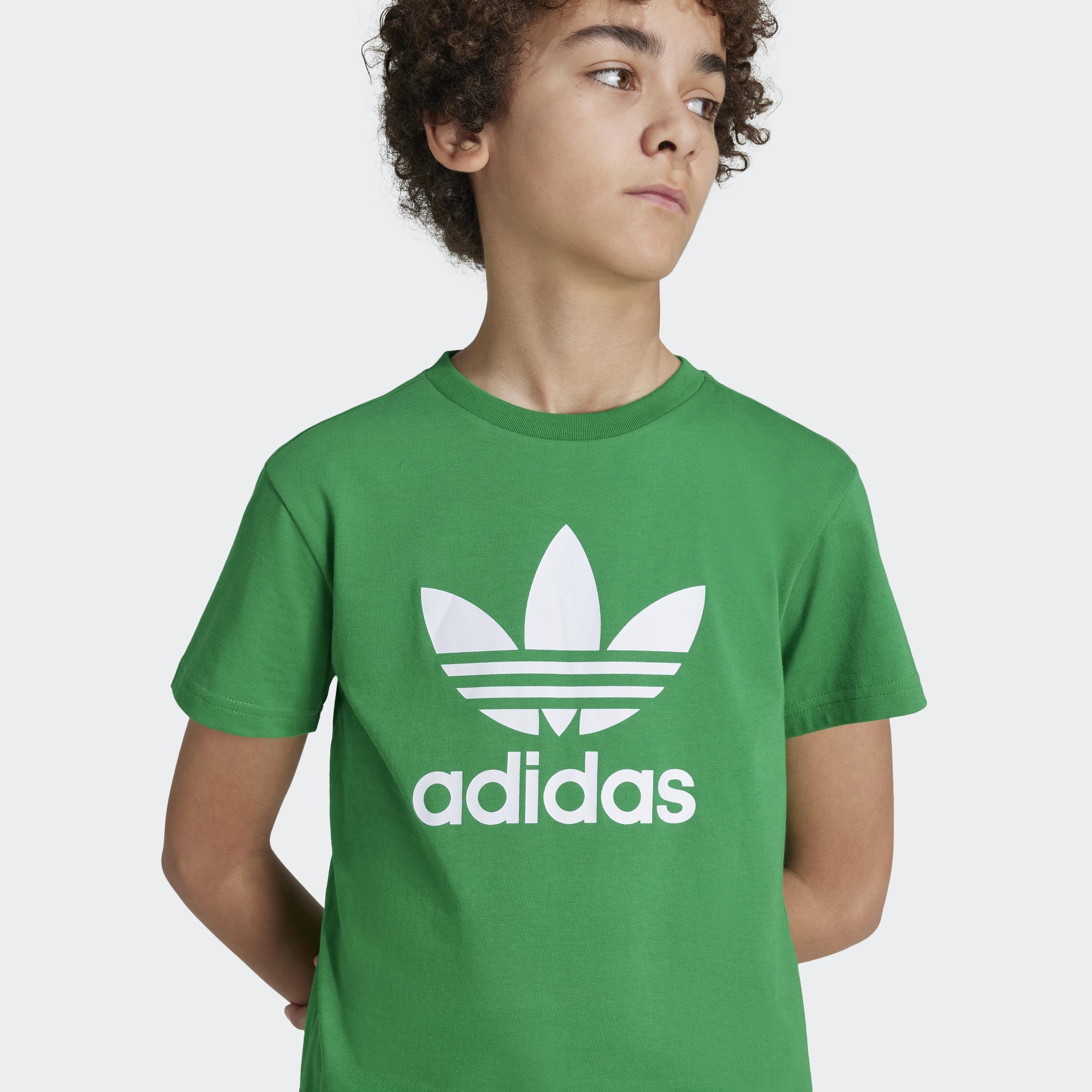 Kids Unisex Adicolor Trefoil T-Shirt, Green, A901_ONE, large image number 2