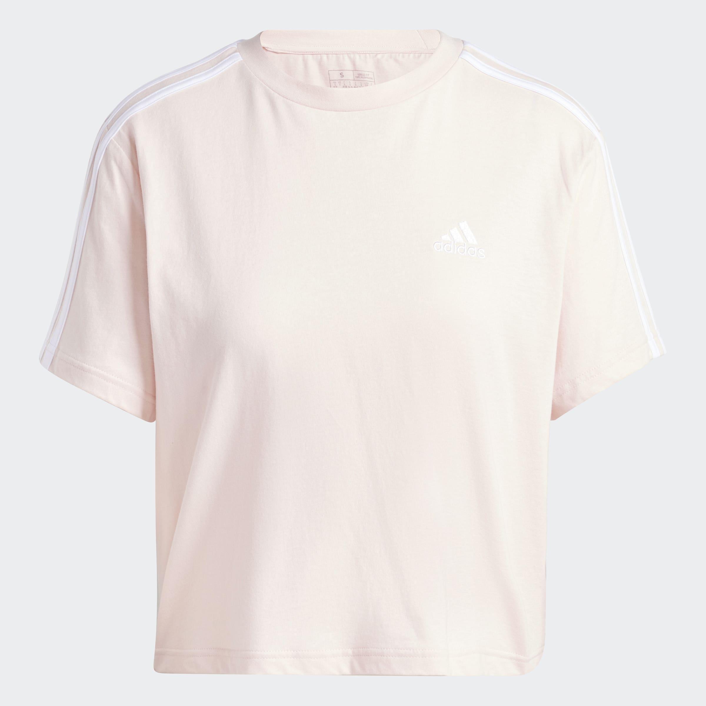 Essentials 3-Stripes Single Jersey Crop Top, Pink, A901_ONE, large image number 0