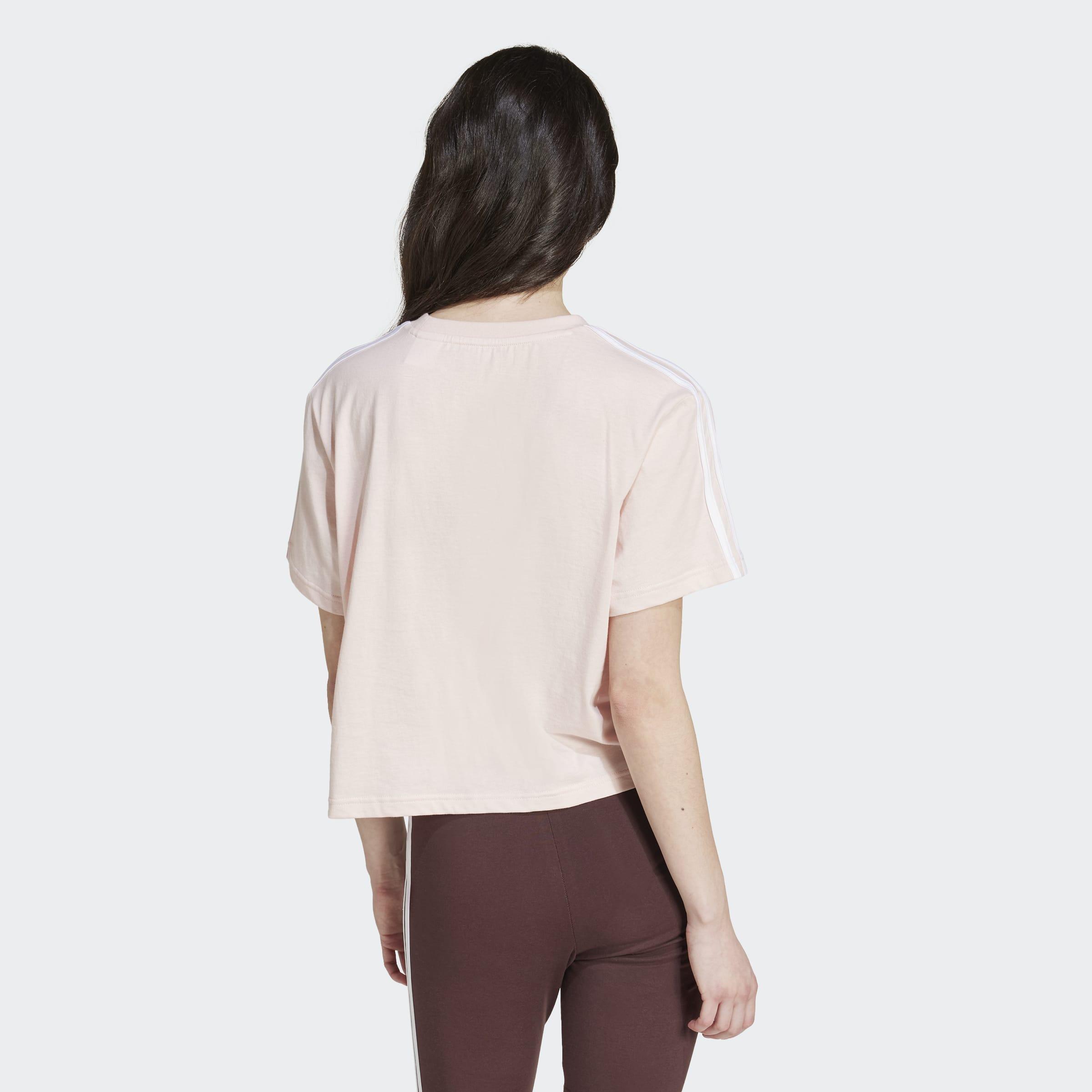 Essentials 3-Stripes Single Jersey Crop Top, Pink, A901_ONE, large image number 2