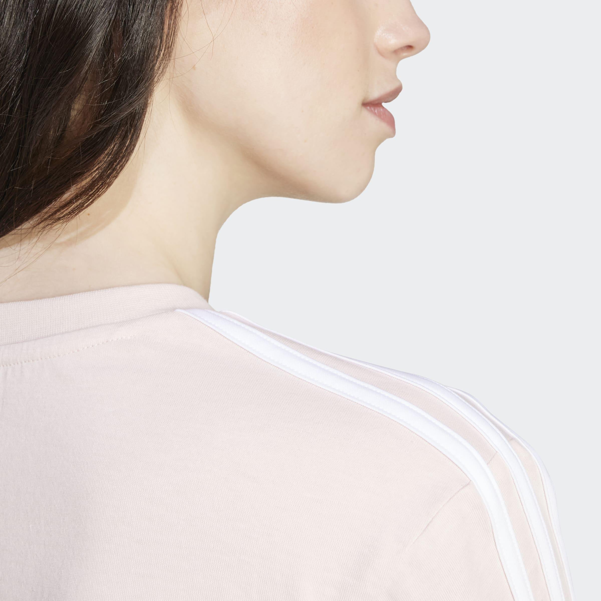 Essentials 3-Stripes Single Jersey Crop Top, Pink, A901_ONE, large image number 4