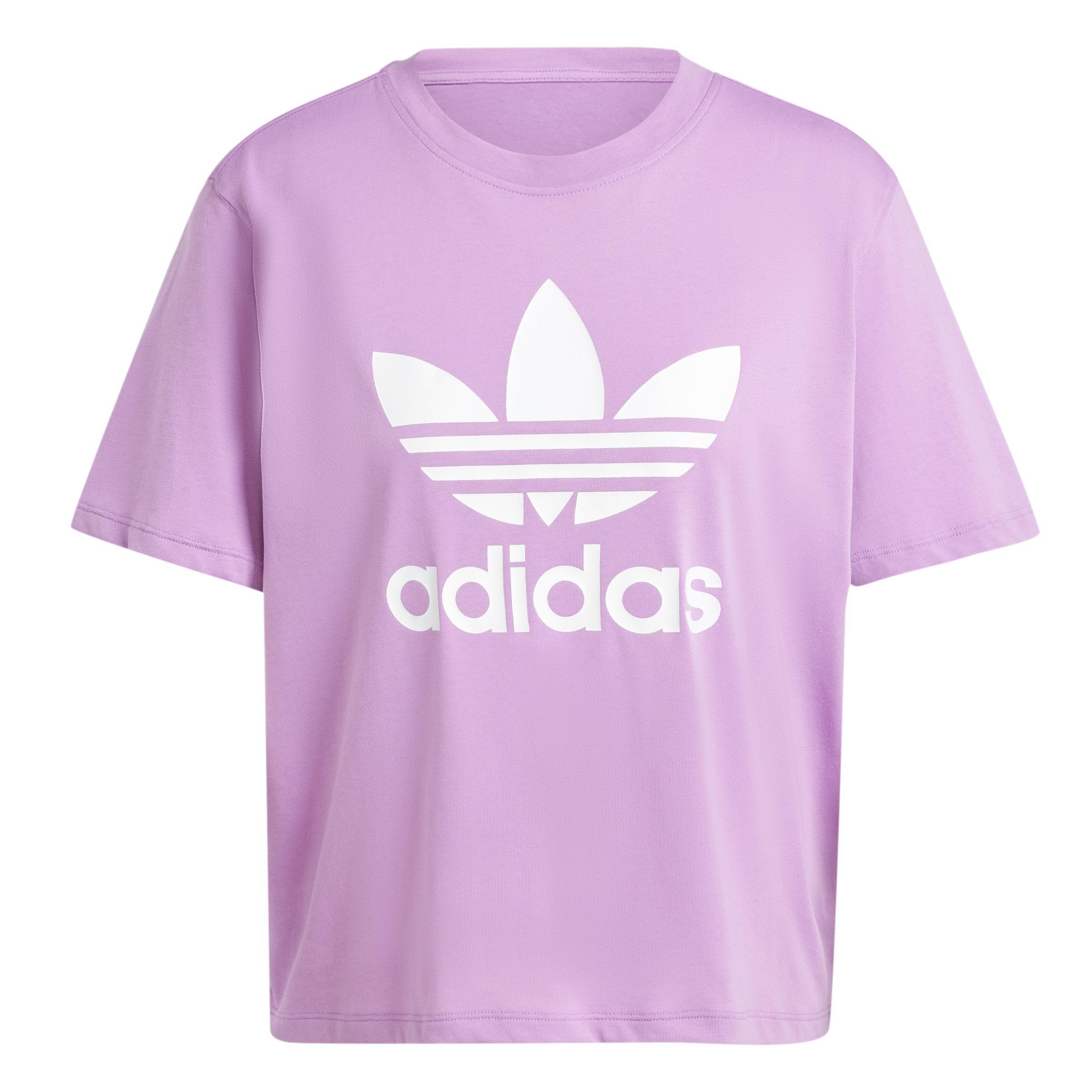 Adicolor Trefoil Boxy T-Shirt, Purple, A901_ONE, large image number 0