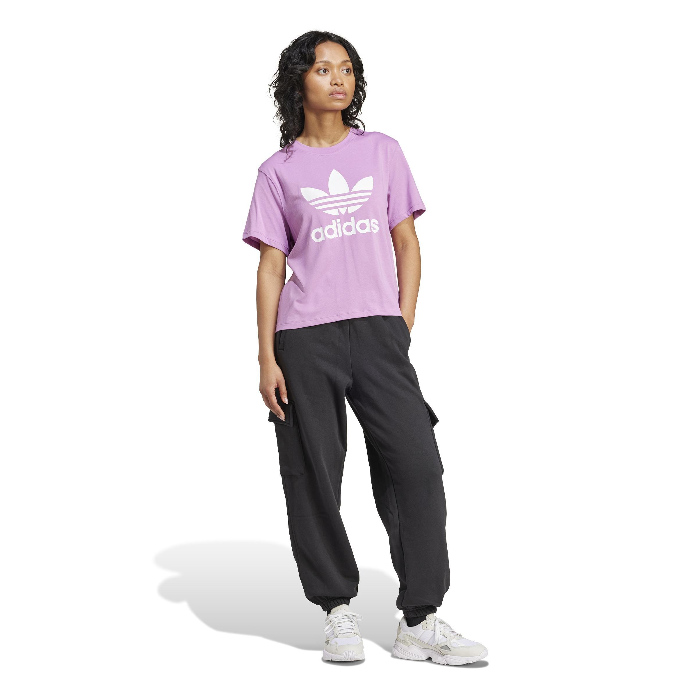 Adicolor Trefoil Boxy T-Shirt, Purple, A901_ONE, large image number 6