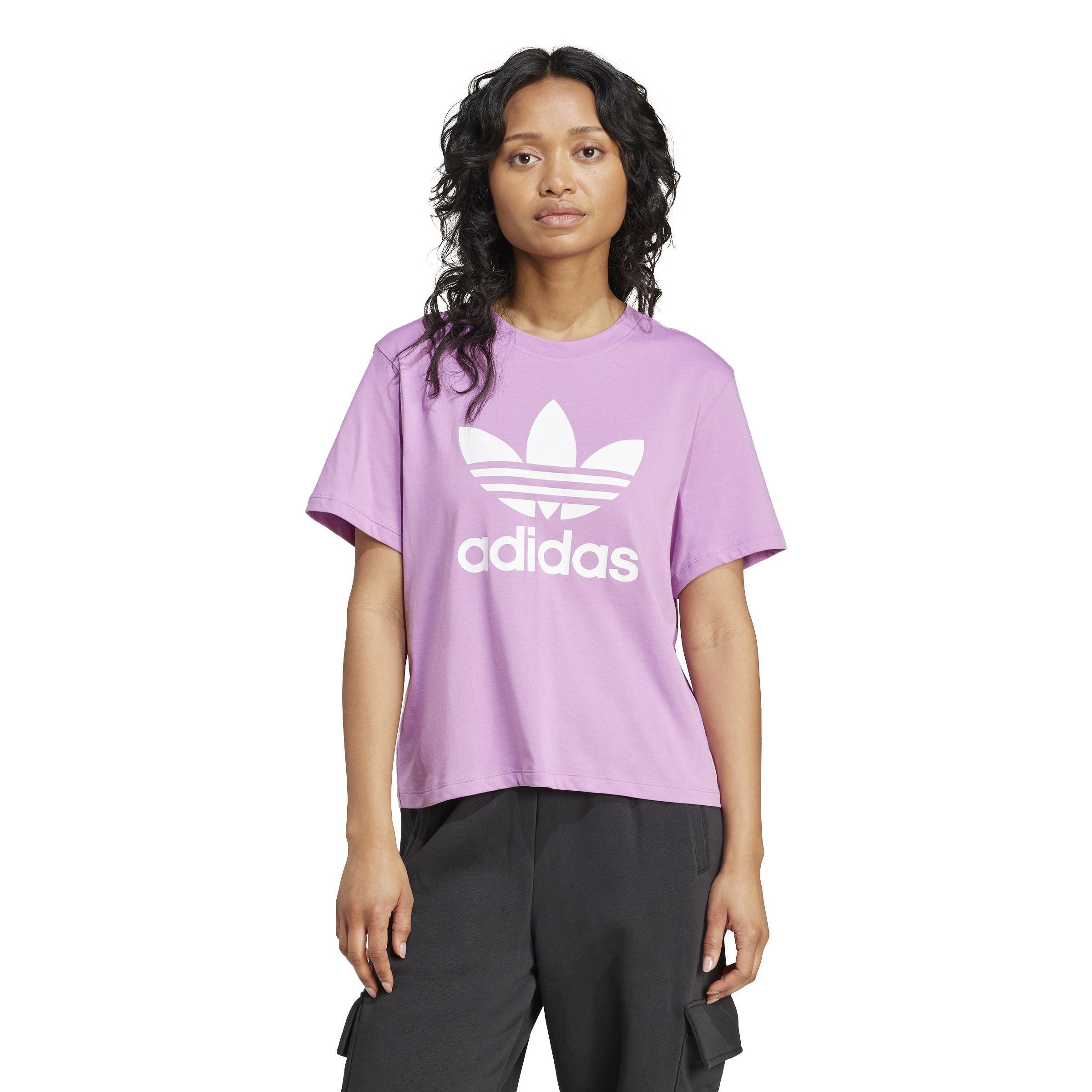 Adicolor Trefoil Boxy T-Shirt, Purple, A901_ONE, large image number 12
