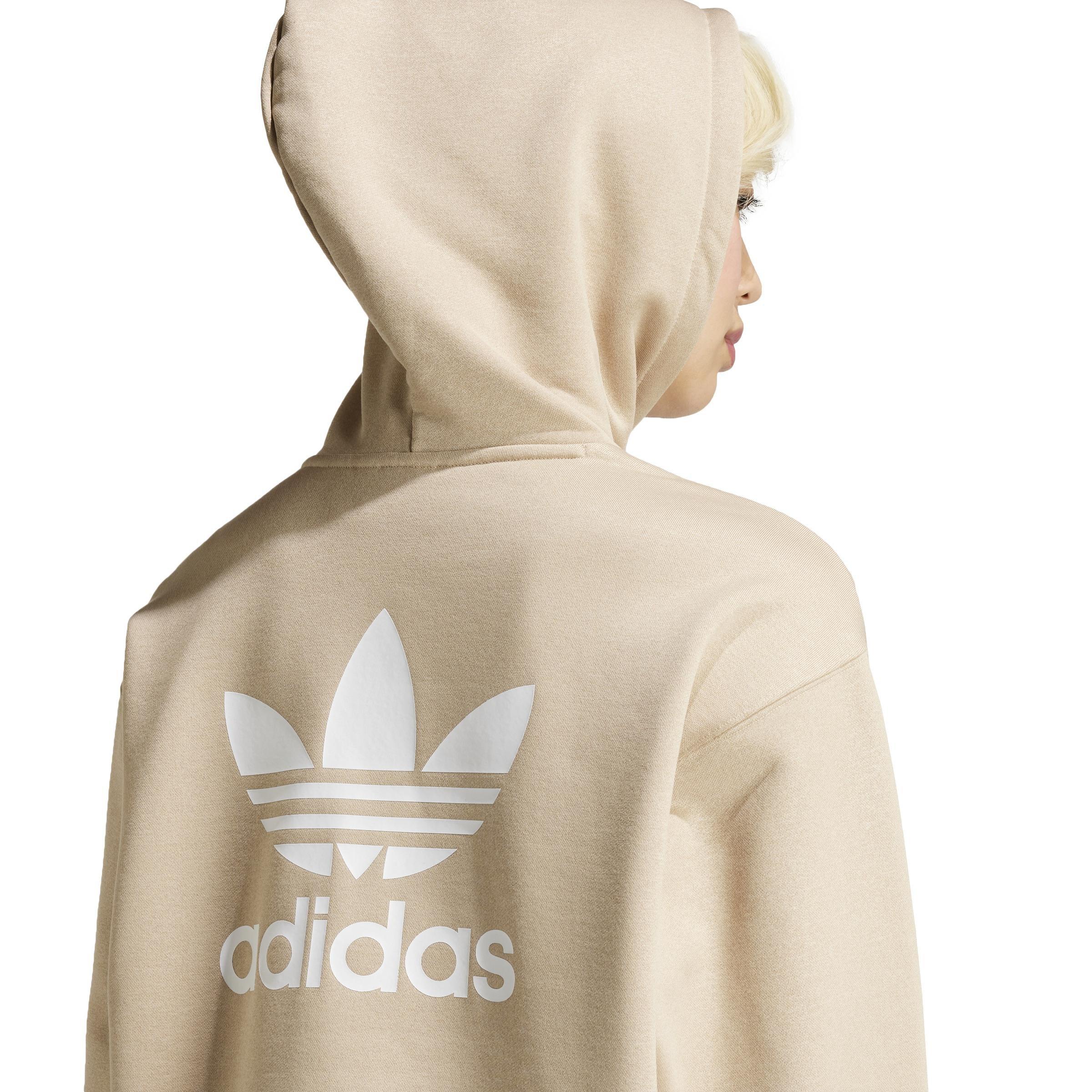 Trefoil Cropped Hoodie, Beige, A901_ONE, large image number 5