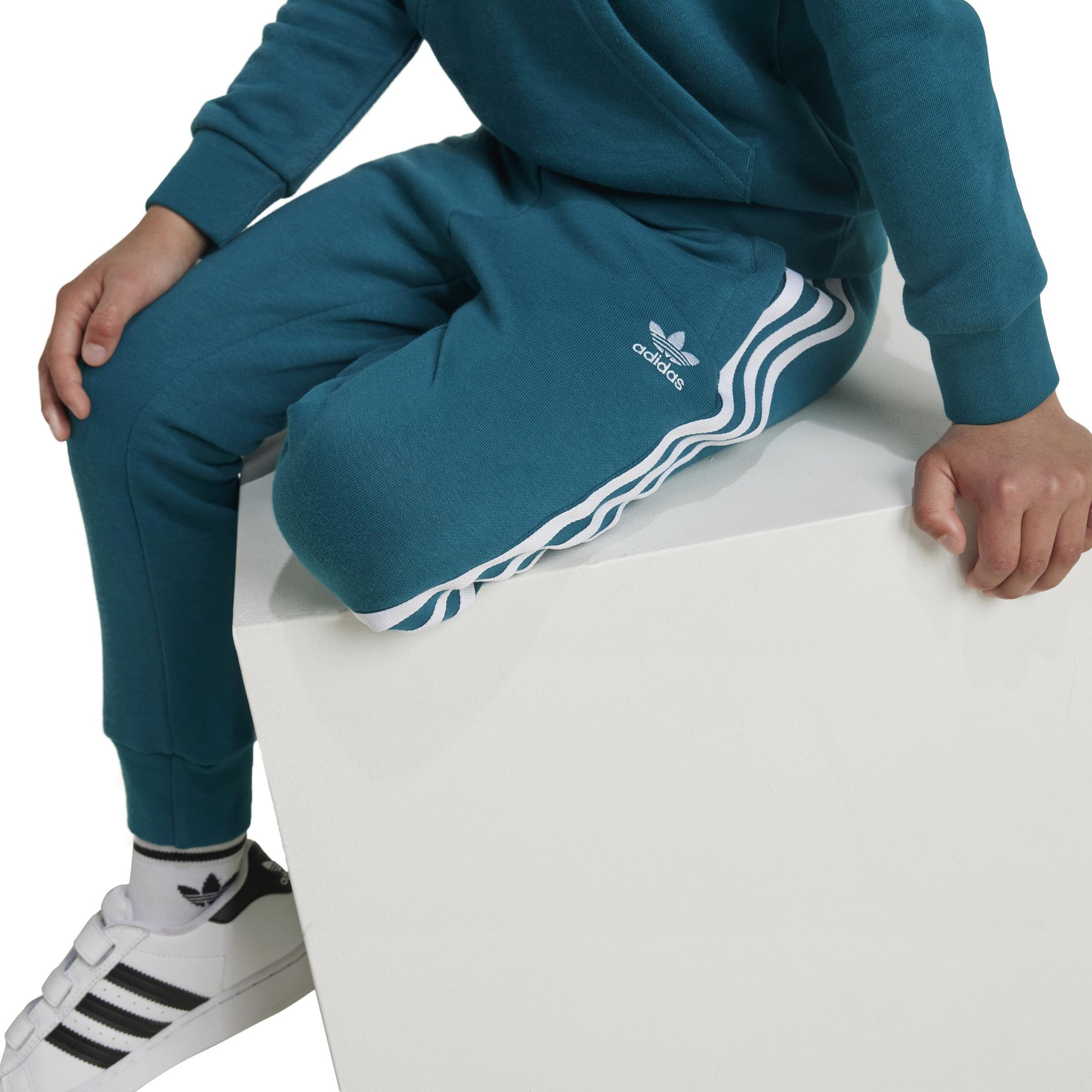 Unisex Kids Adicolor Hoodie Set, Turquoise, , large image number 2