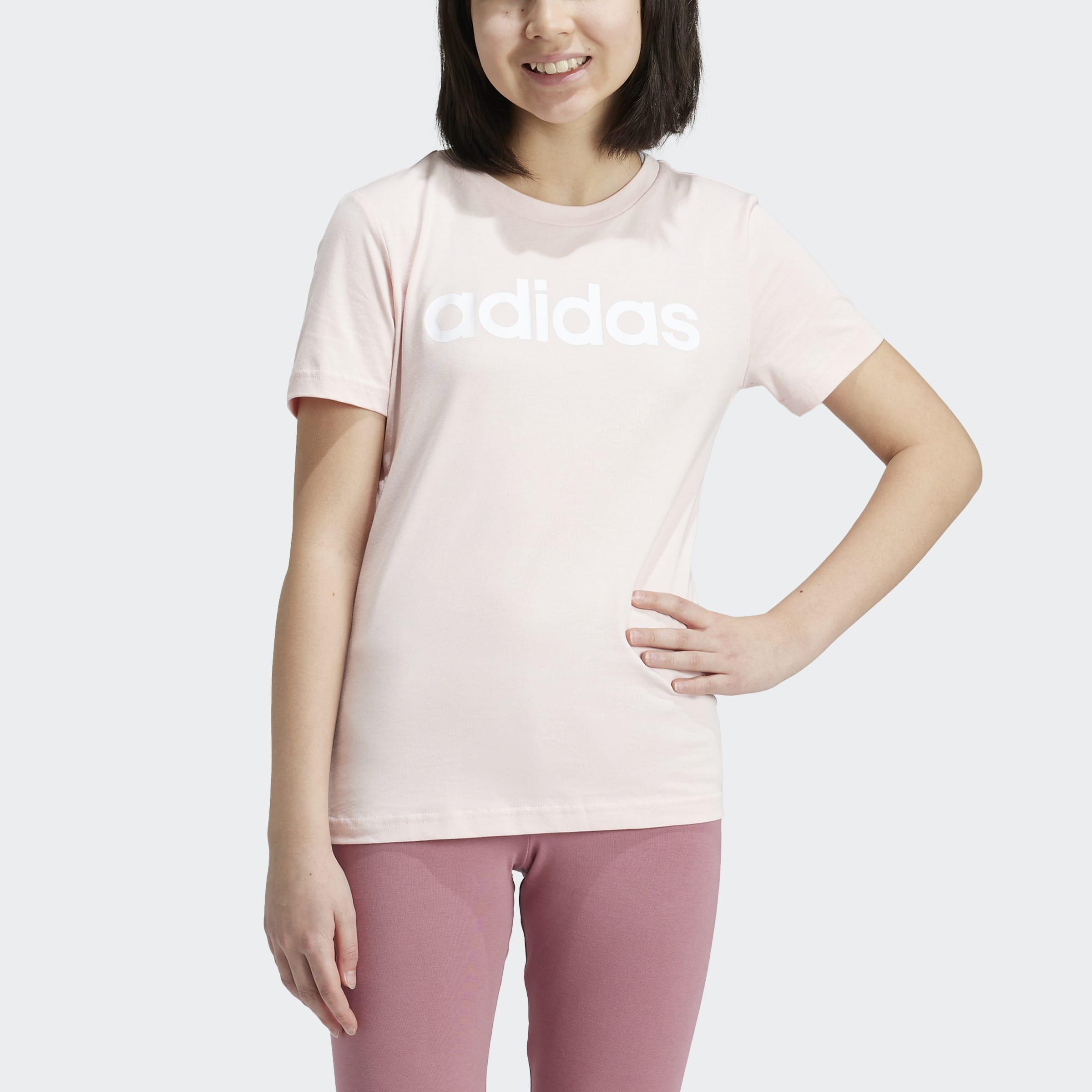 Kids Essentials Linear Logo Cotton Slim Fit T-Shirt, Pink, A901_ONE, large image number 1
