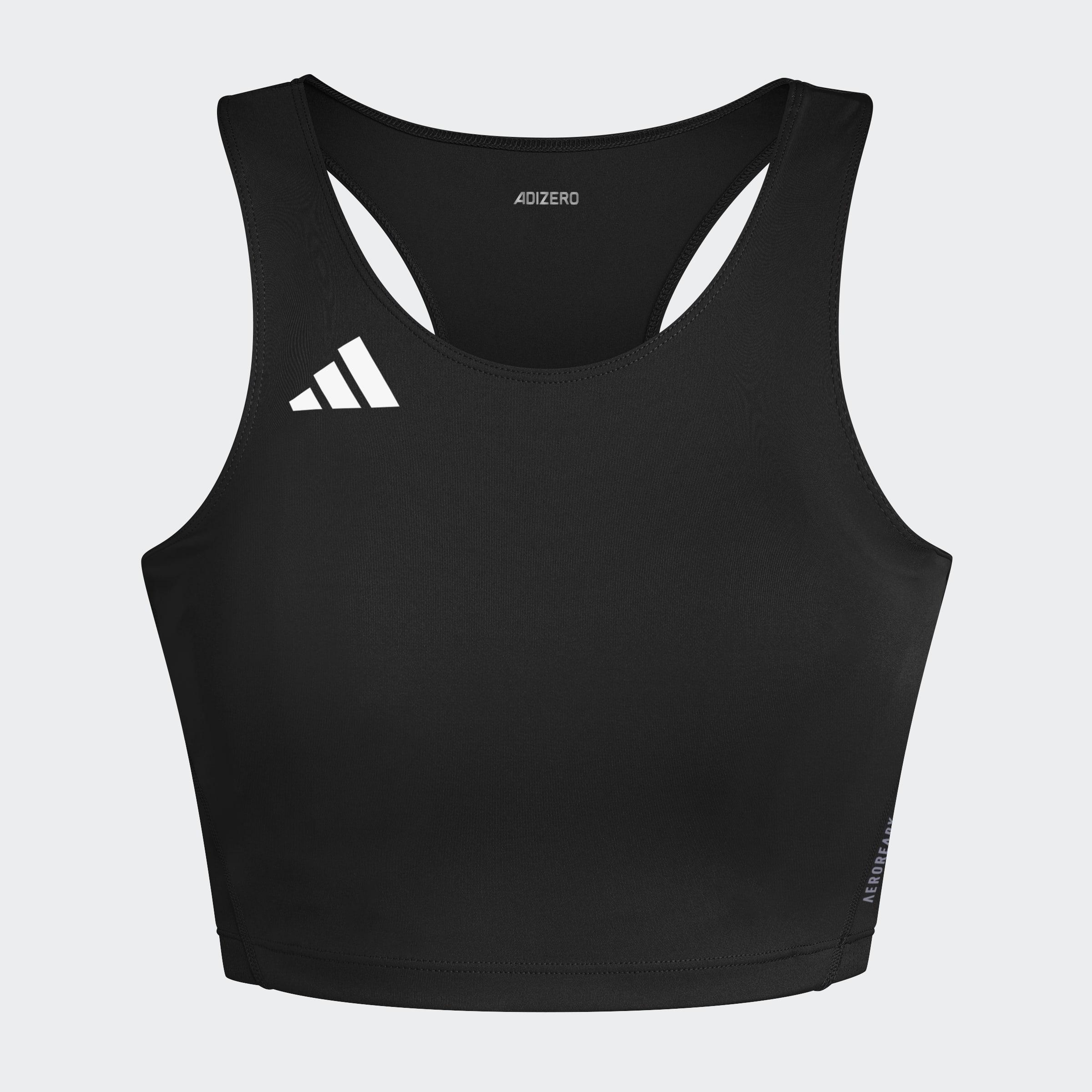 Adizero Essentials Running Crop Top, Black, A901_ONE, large image number 3