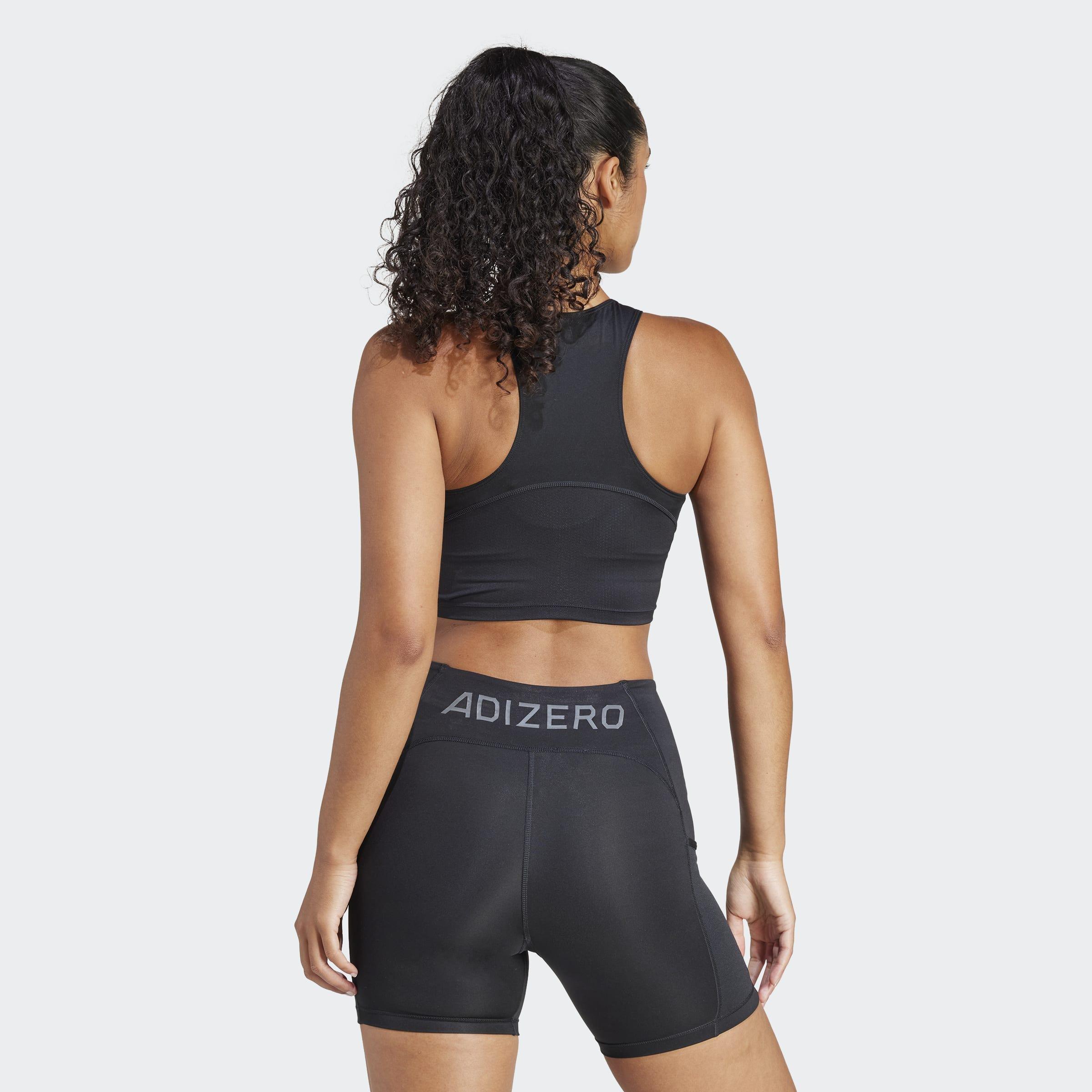 Adizero Essentials Running Crop Top, Black, A901_ONE, large image number 8