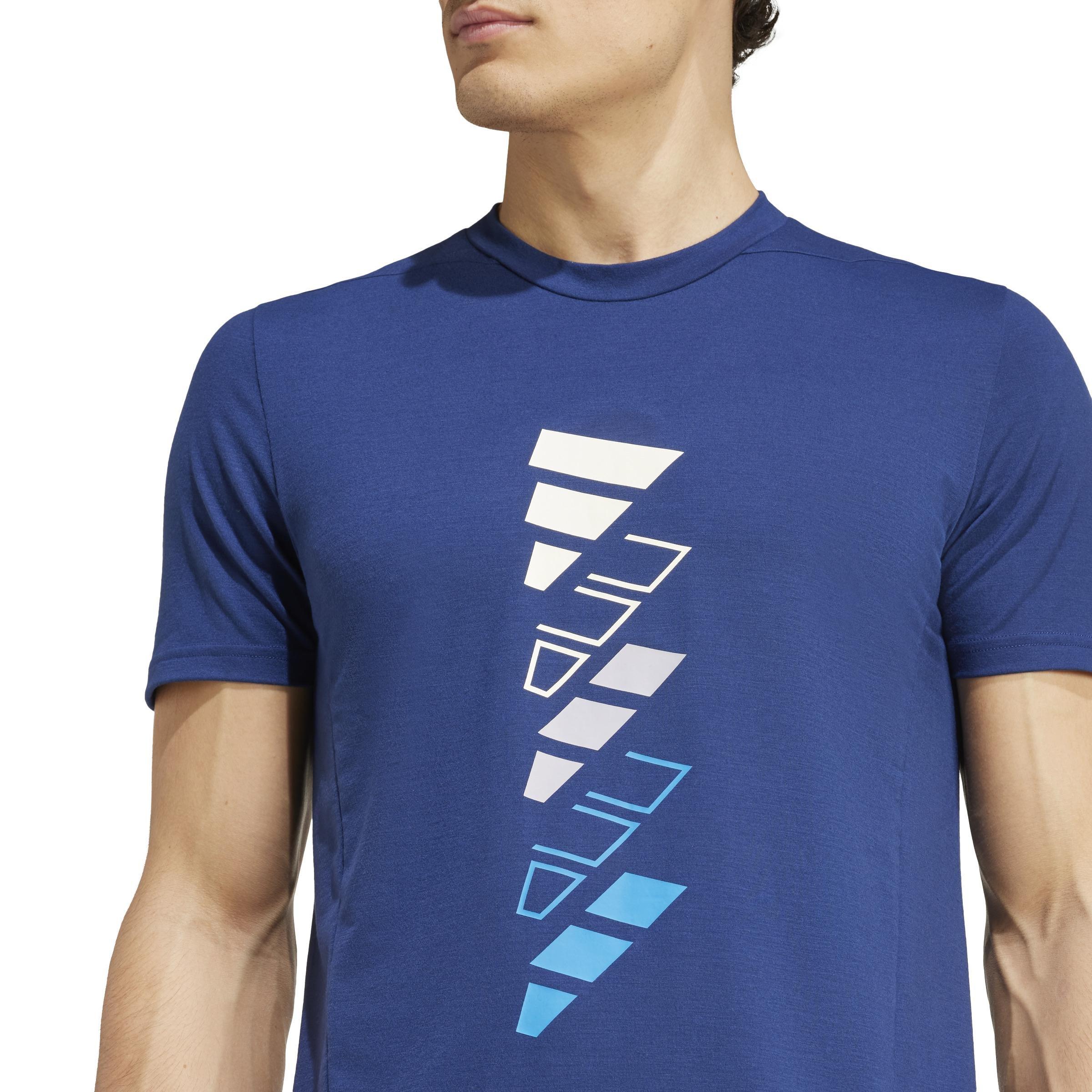 AEROREADY Designed for Training Logo Graphic T-Shirt, Blue, A901_ONE, large image number 4