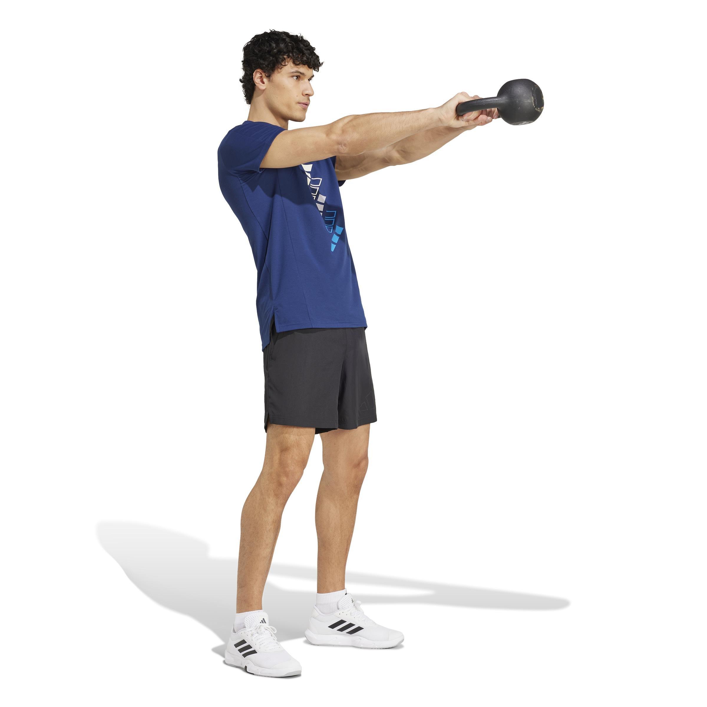 AEROREADY Designed for Training Logo Graphic T-Shirt, Blue, A901_ONE, large image number 7