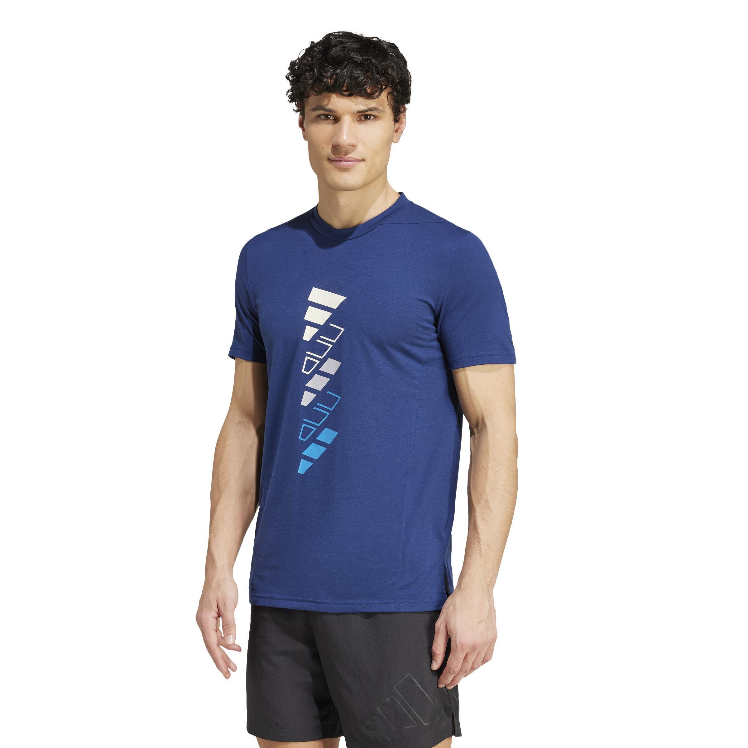 AEROREADY Designed for Training Logo Graphic T-Shirt, Blue, A901_ONE, large image number 9