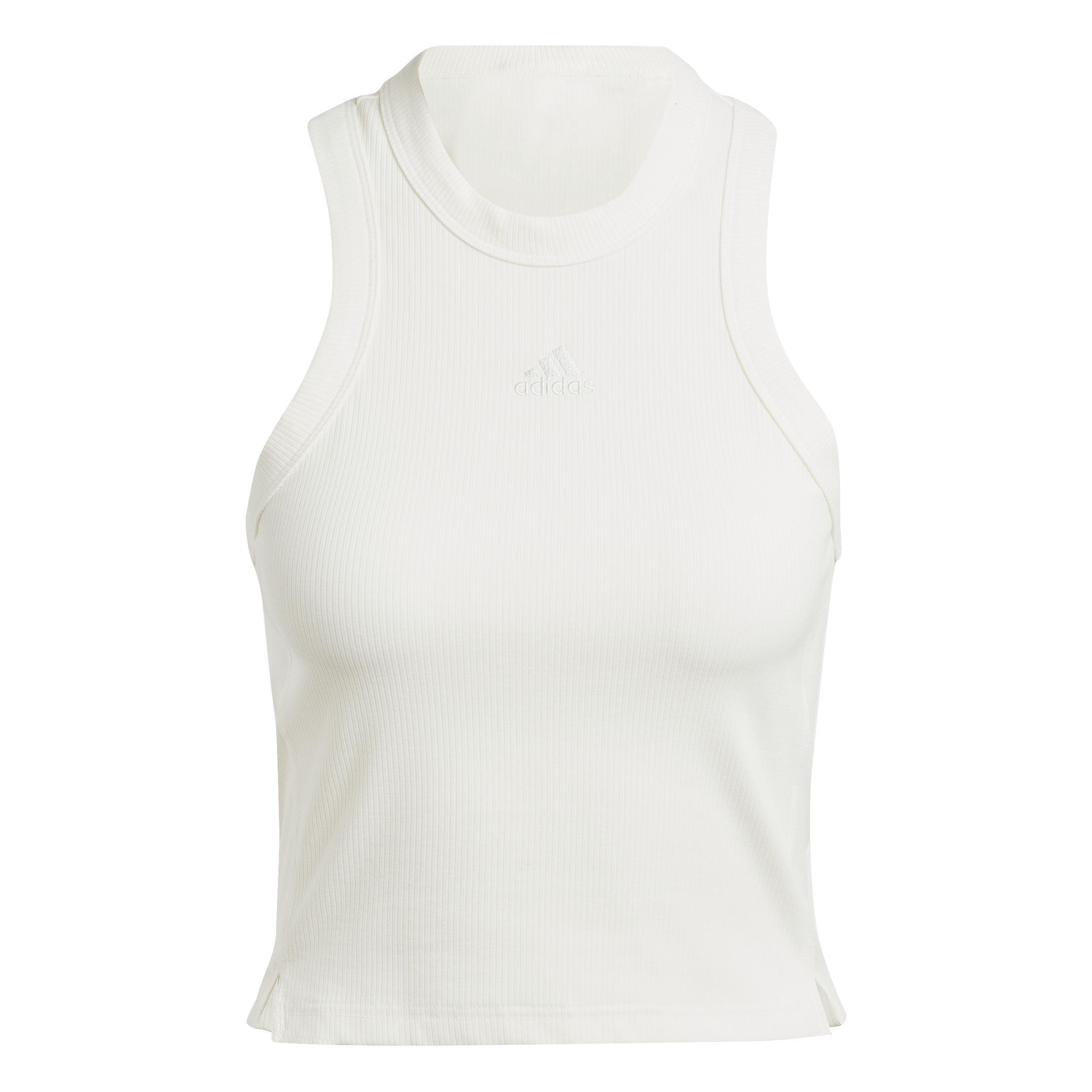 Lounge Ribbed Crop Tank Top, White, A901_ONE, large image number 2