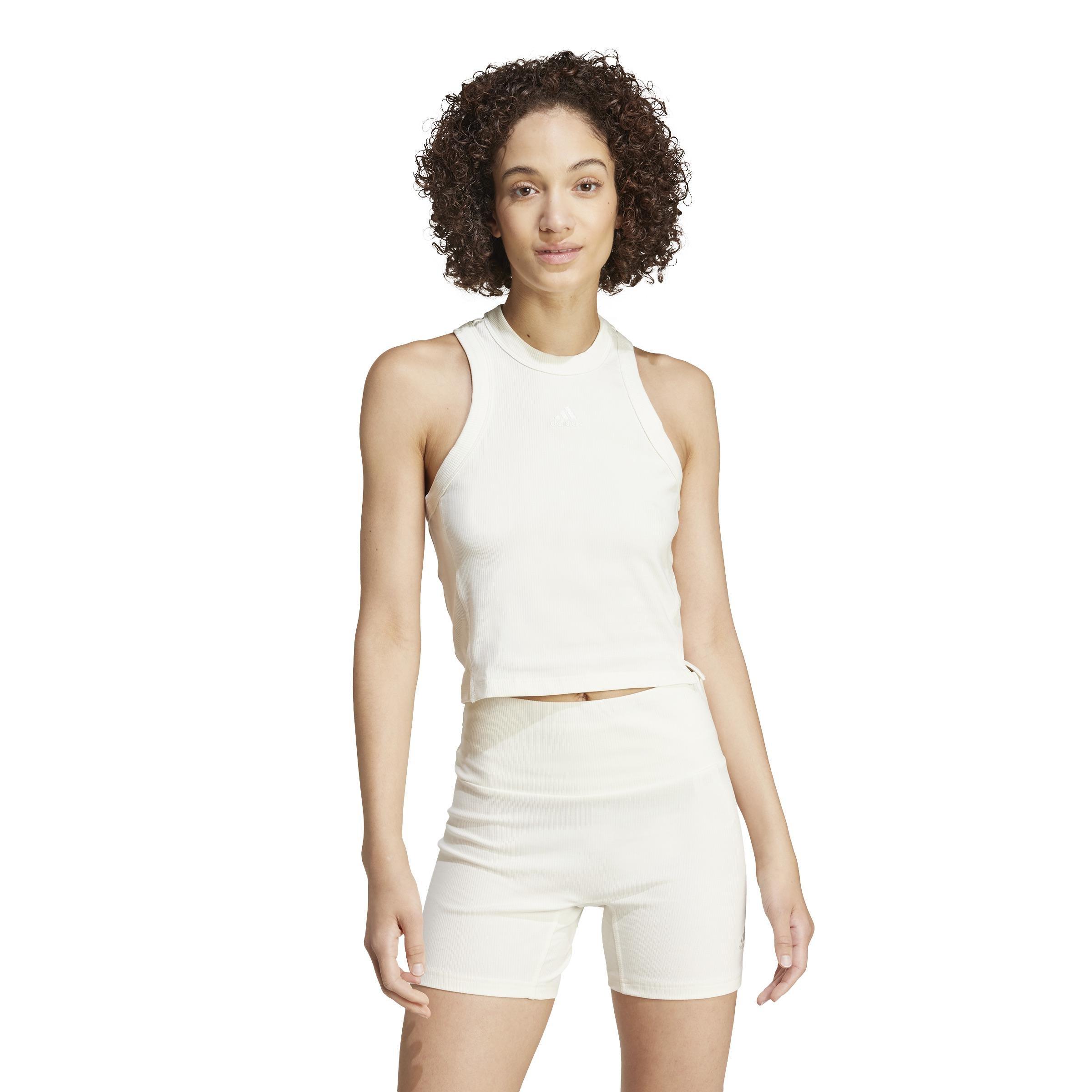 Lounge Ribbed Crop Tank Top, White, A901_ONE, large image number 7