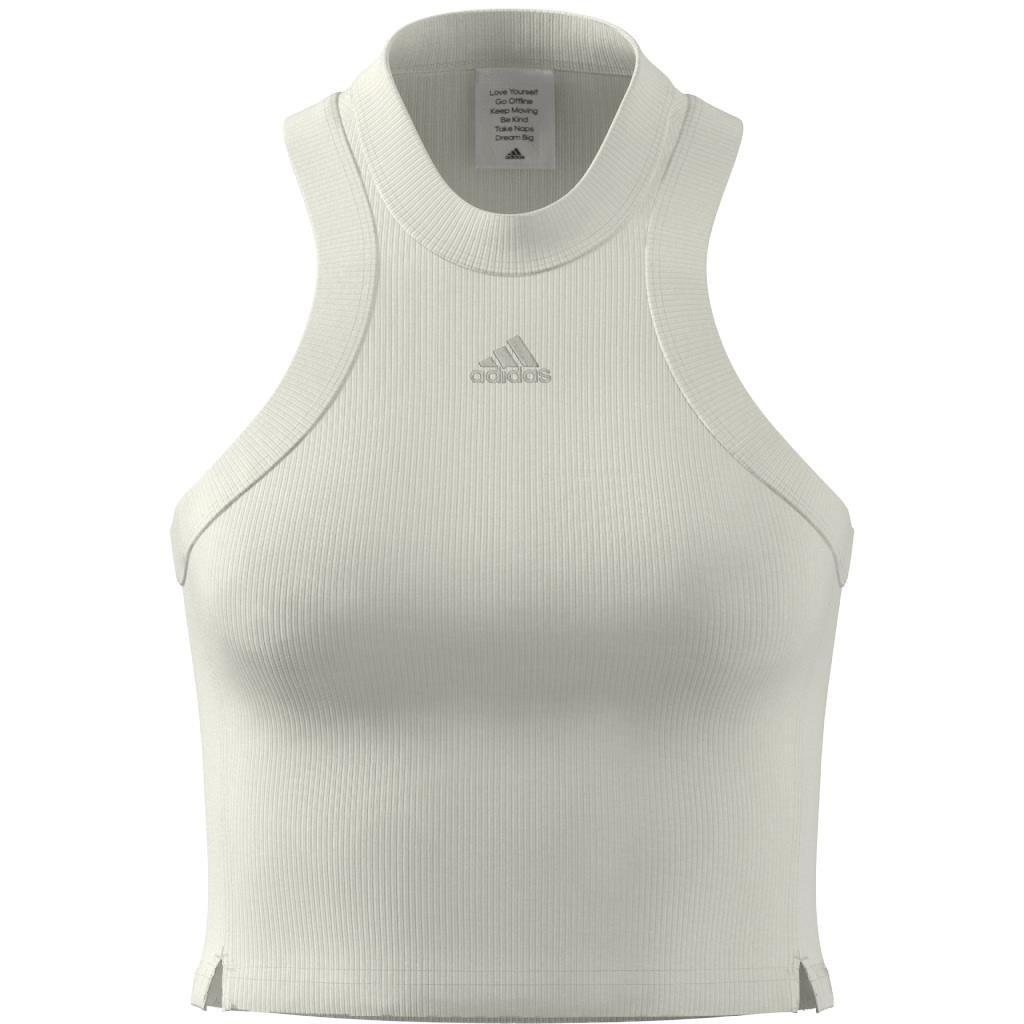 Lounge Ribbed Crop Tank Top, White, A901_ONE, large image number 8