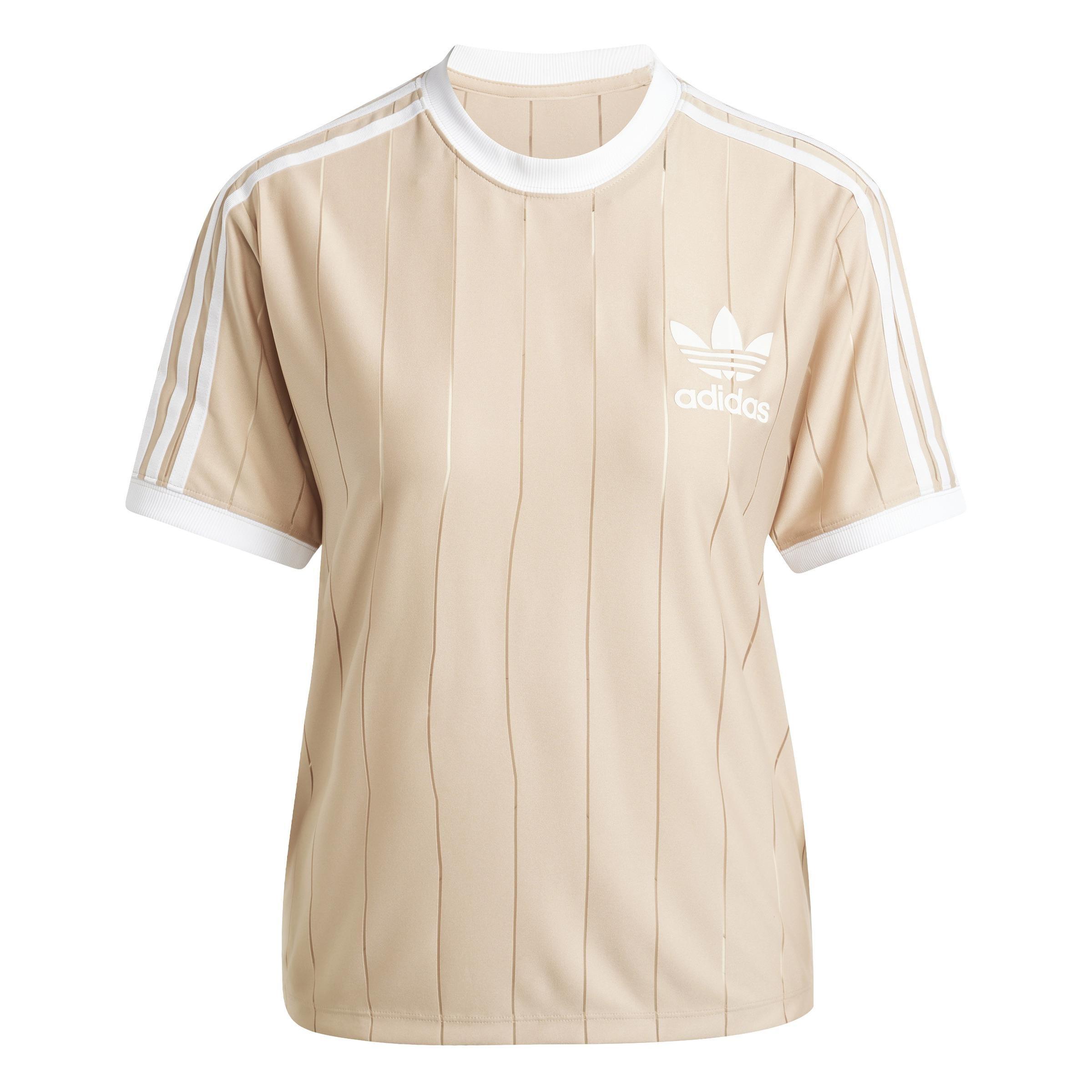 Adicolor 3-Stripes Pinstripe T-Shirt, Beige, , large image number 1