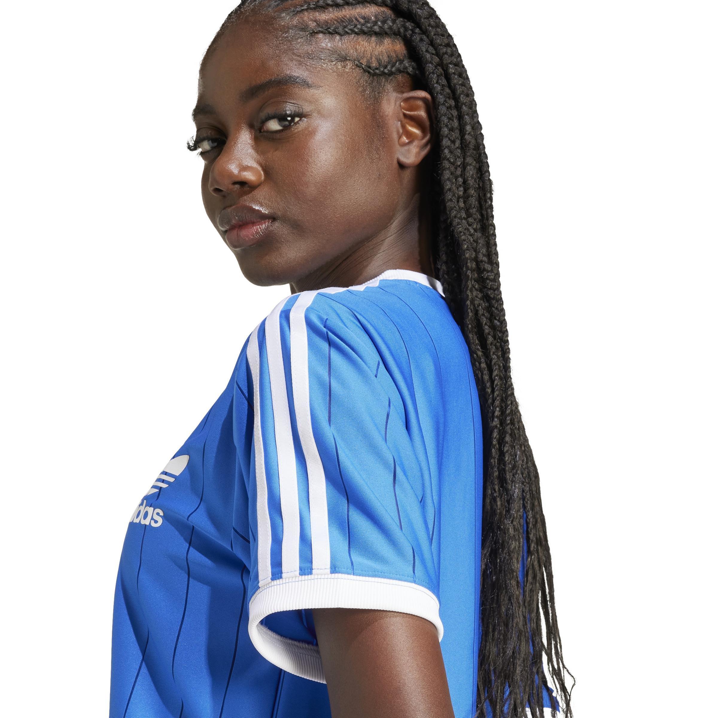 Adicolor 3-Stripes Pinstripe T-Shirt, Blue, A901_ONE, large image number 4