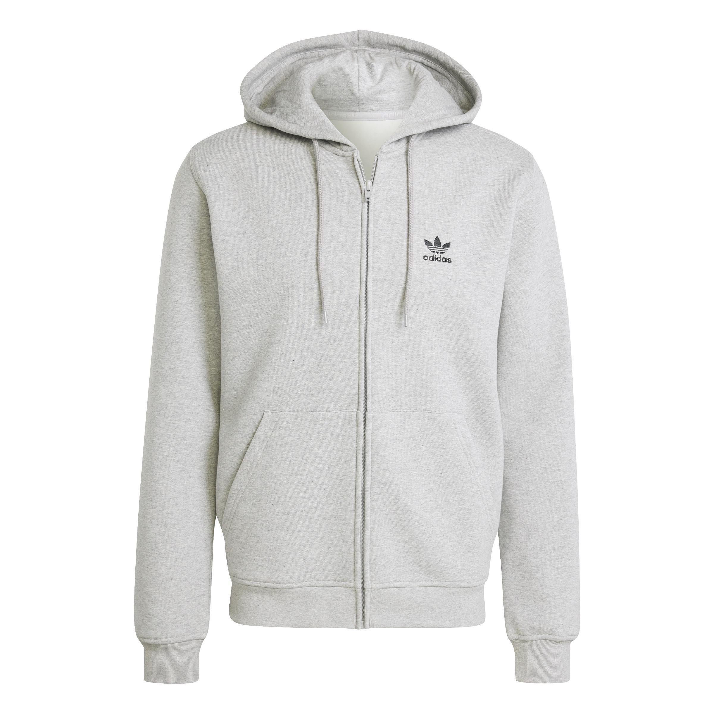 Trefoil Essentials Full-Zip Hoodie, Grey, A901_ONE, large image number 2