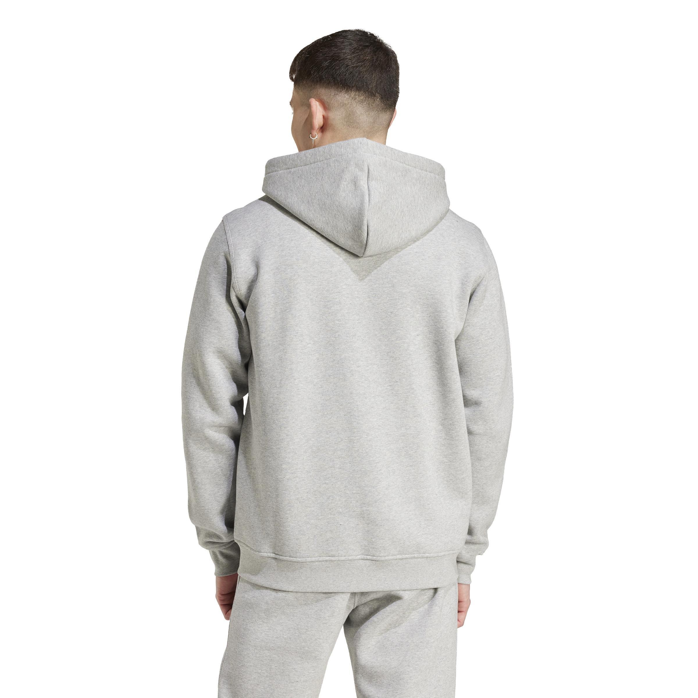 Trefoil Essentials Full-Zip Hoodie, Grey, A901_ONE, large image number 3