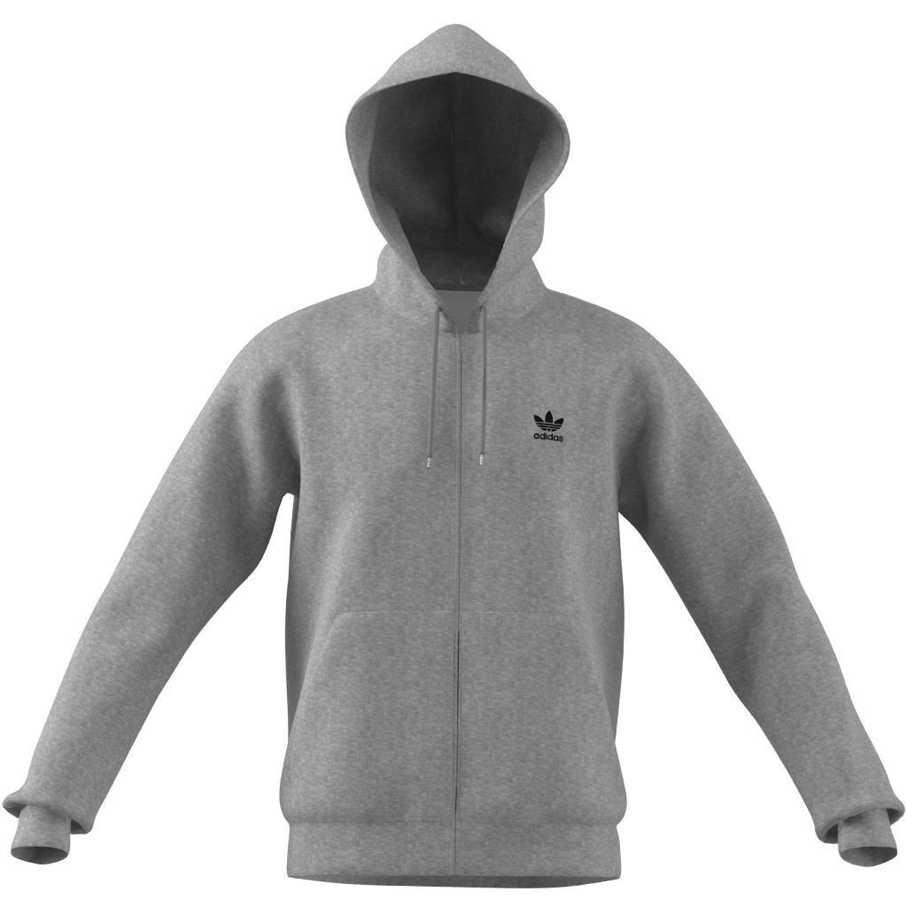 Trefoil Essentials Full-Zip Hoodie, Grey, A901_ONE, large image number 7