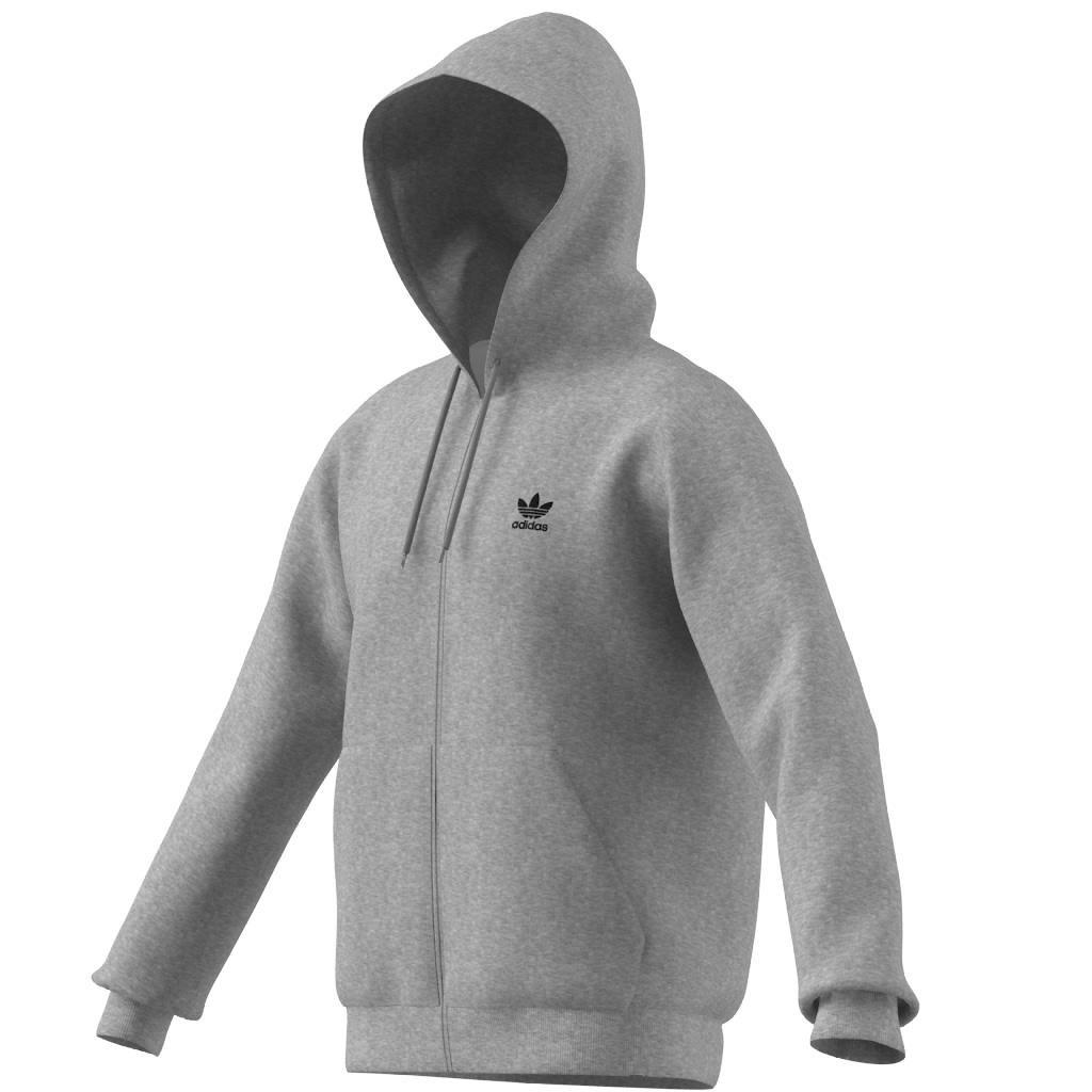Trefoil Essentials Full-Zip Hoodie, Grey, A901_ONE, large image number 9
