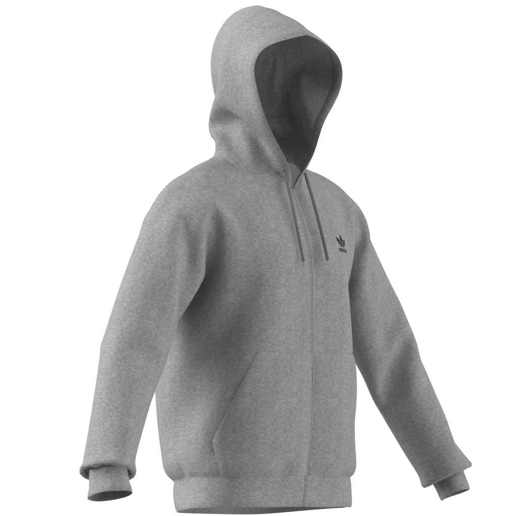 Trefoil Essentials Full-Zip Hoodie, Grey, A901_ONE, large image number 14