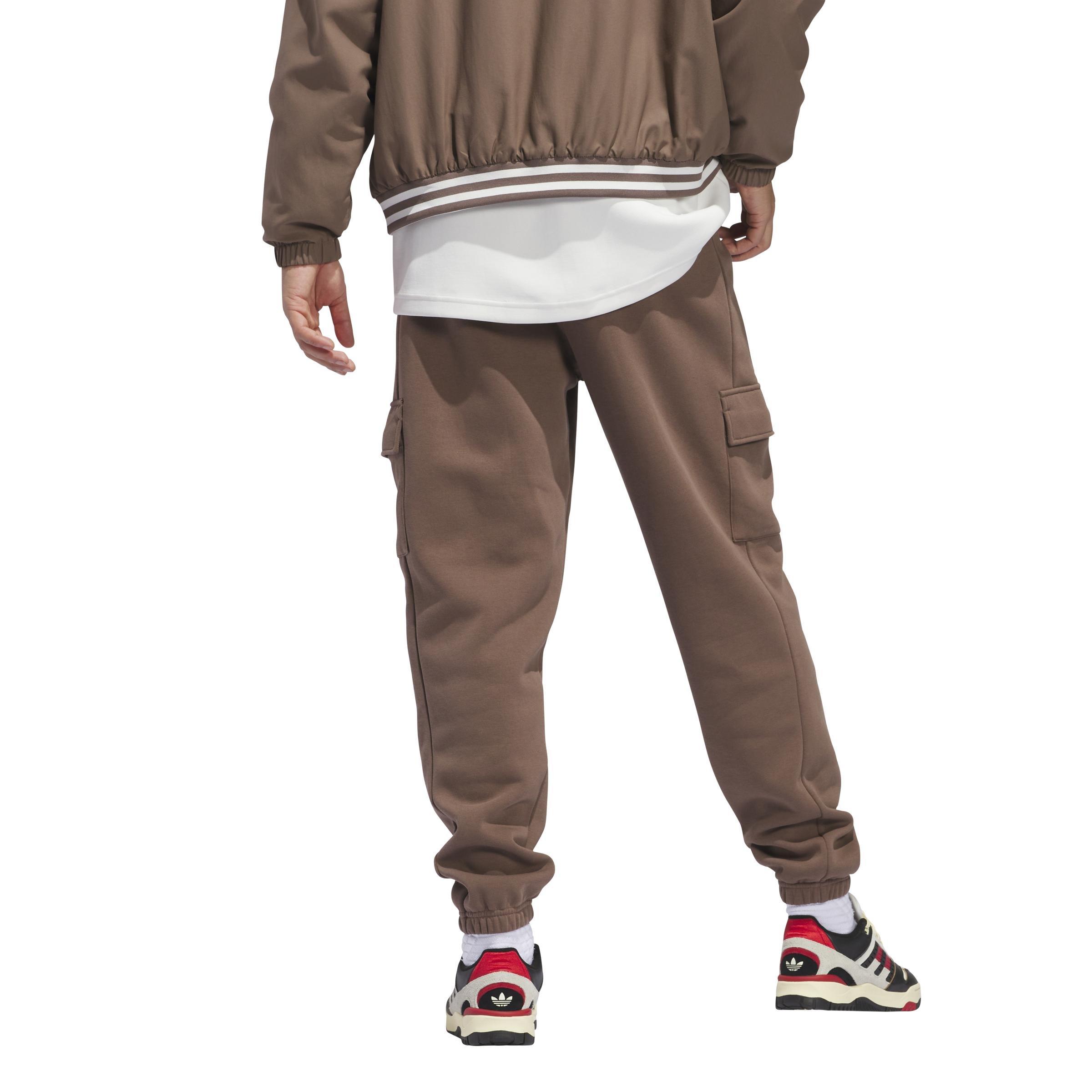 Unisex Basketball Cargo Sweat Tracksuit Bottoms (Gender Neutral), Brown, A901_ONE, large image number 3