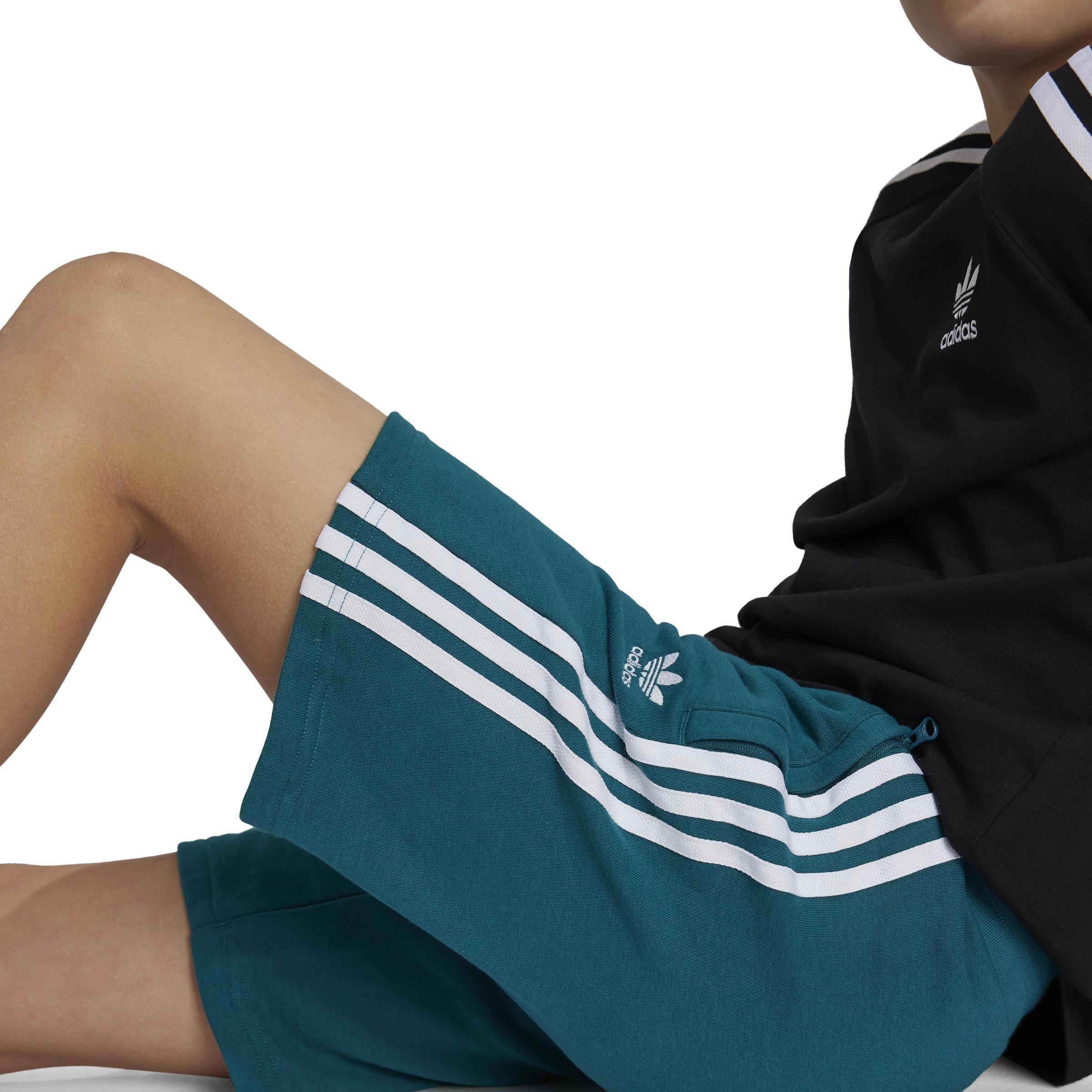 Unisex Kids Adicolor Shorts, Turquoise, A901_ONE, large image number 4